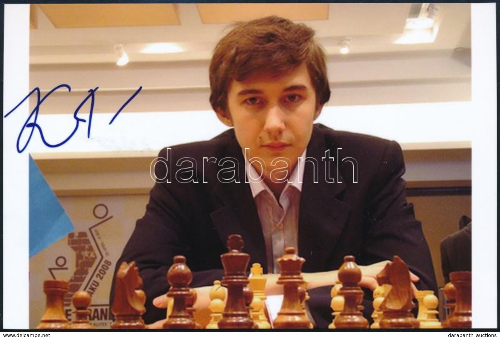 Karjakin Orosz Nemzetközi Sakk Nagymester Fényképe, Aláírásával 14x9 Cm - Otros & Sin Clasificación