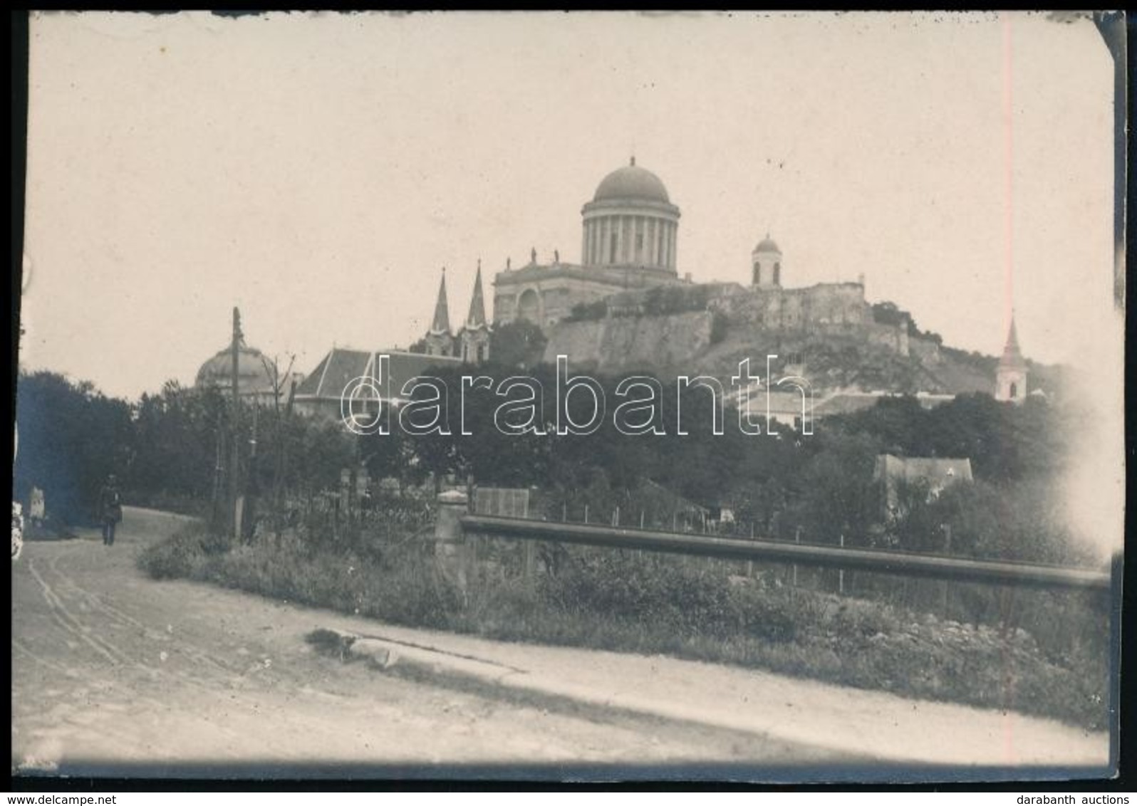 Cca 1915 Esztergom, Fotó A Bazilikával, 6×8,5 Cm - Otros & Sin Clasificación