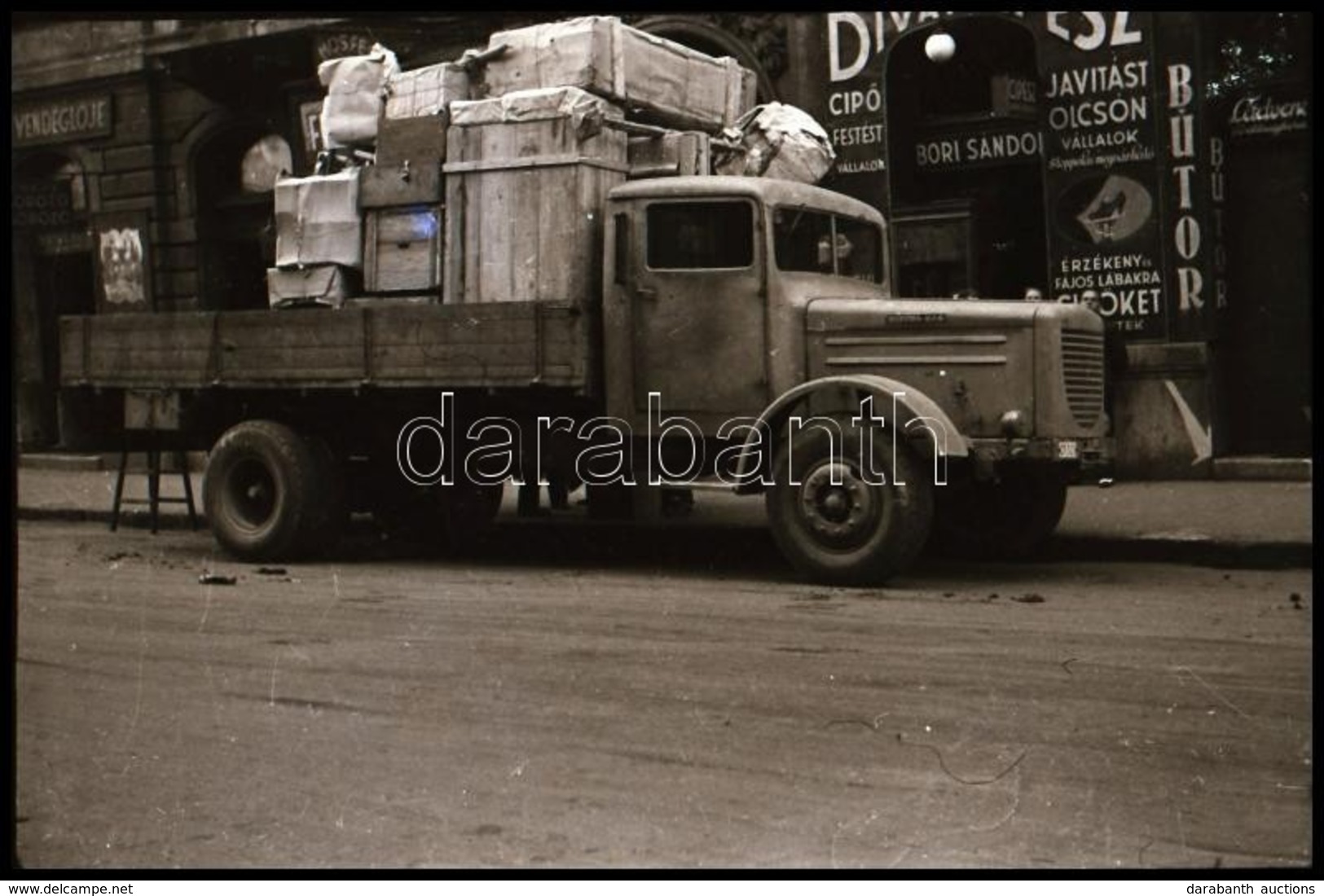 Cca 1951 Teherautó Előlről, Hátulról, Oldalról, 4 Db Vintage Negatív Fekete György (1904-1990) Budapesti Fényképész Hagy - Otros & Sin Clasificación