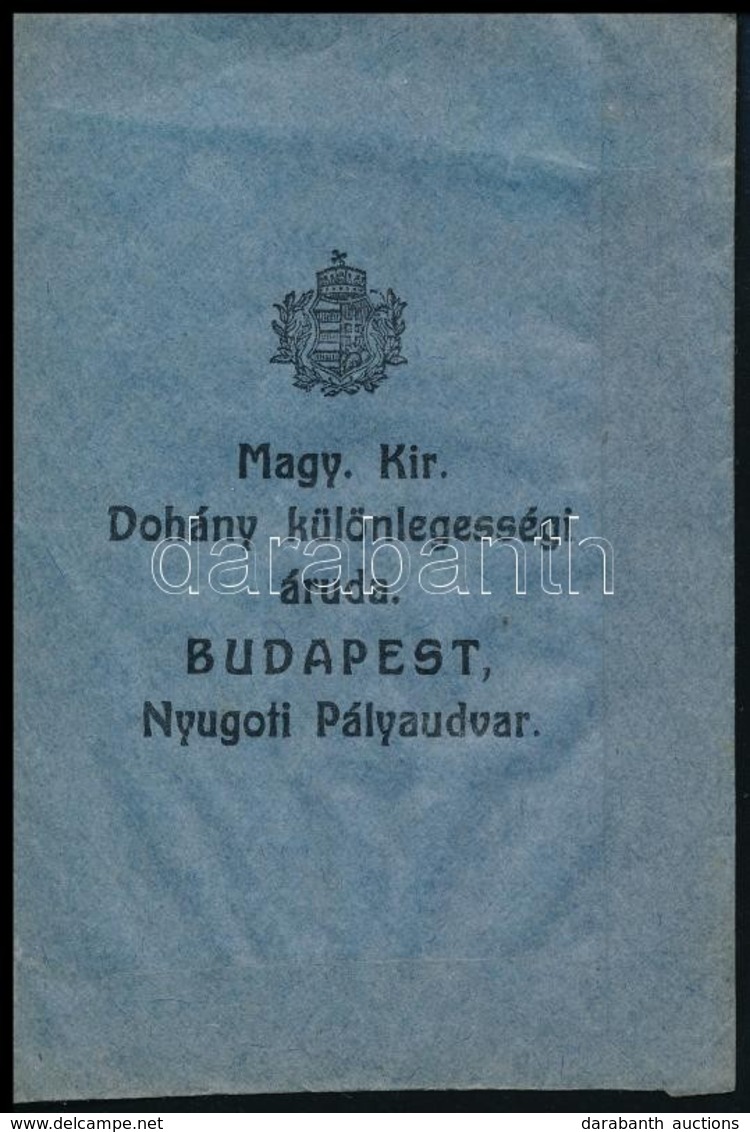 Cca 1910 Bp., M. Kir. Dohánykülönlegességi Áruda Tasakja - Publicidad