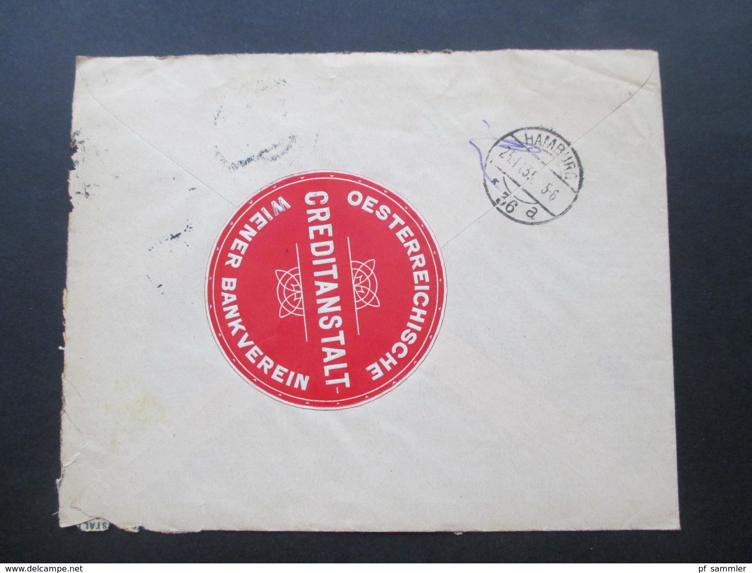 Österreich 1935 Volkstrachten Nr. 582 EF Einschreiben Wien Aufkleber Oesterreichische Creditanstalt Wiener Bankverein - Covers & Documents