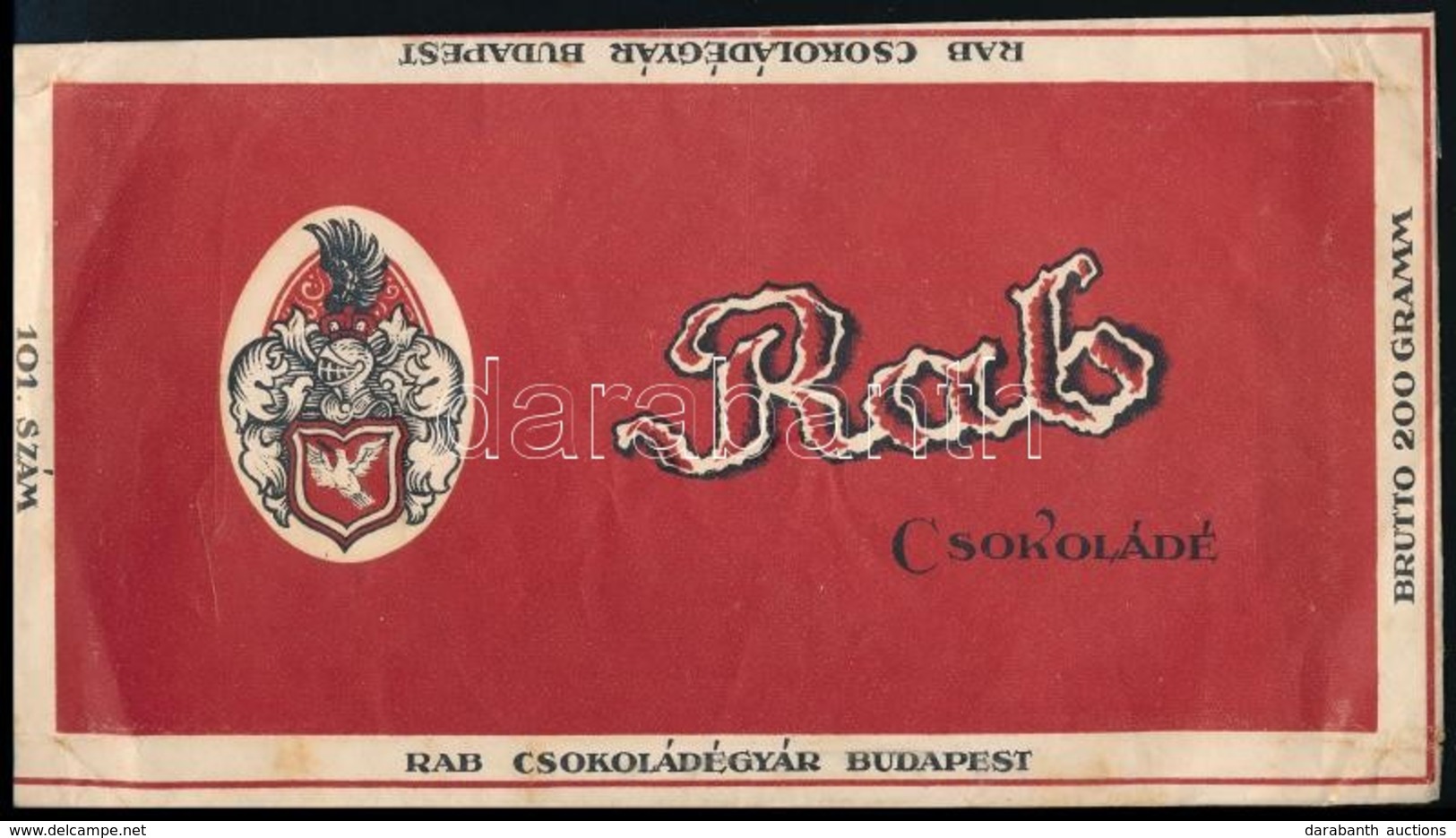 Cca 1920-1940 Rab Csokoládé Papír, 11x20 Cm - Publicidad