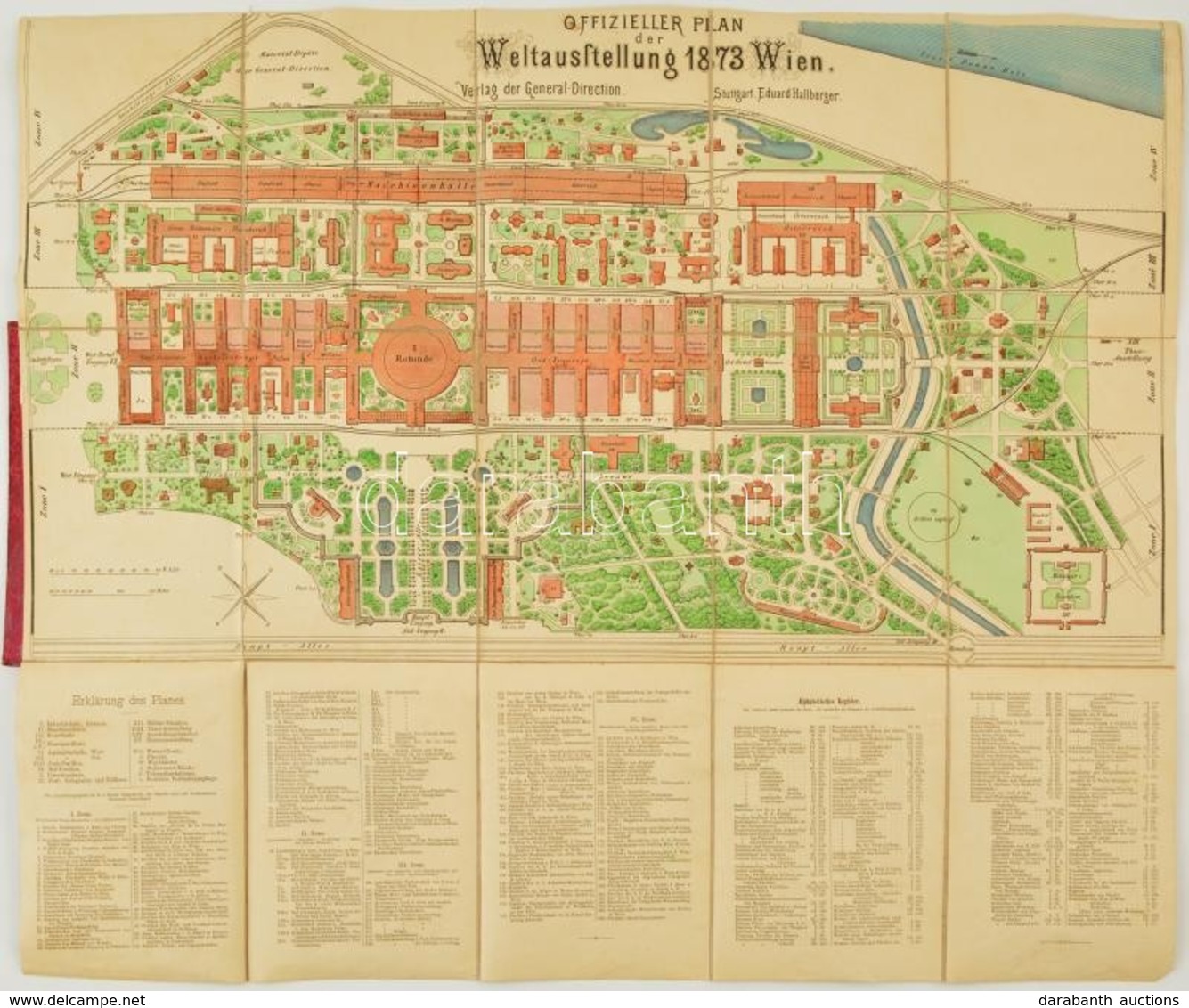 1873 Offizieller Plan Der Weltausstellung 1873 Wien, Verlag Der General-Direction, Stuttgart, Eduard Hallberger, Színeze - Otros & Sin Clasificación