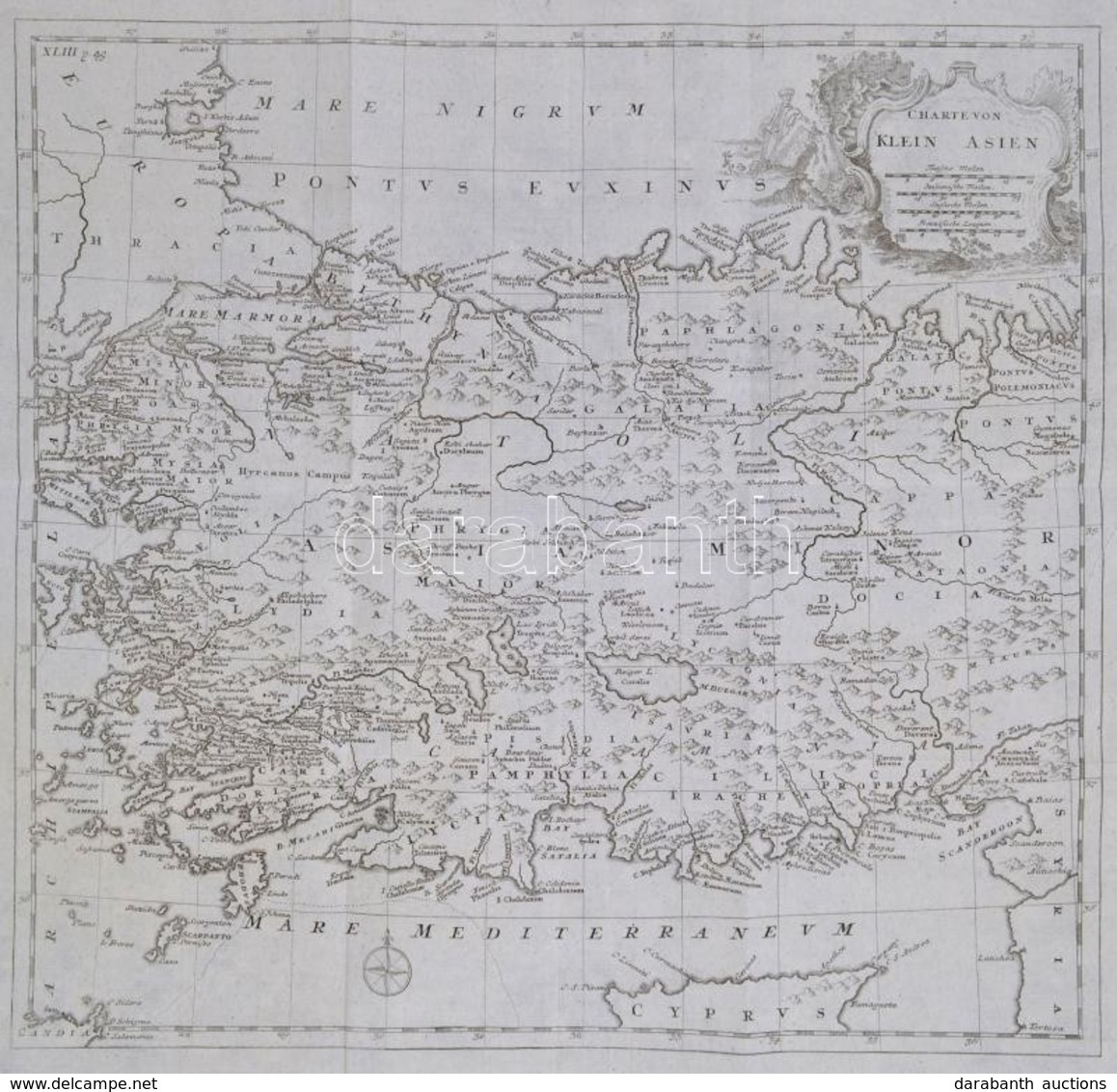 Cca 1750 Karte Von Klein Asien - Kis-Ázsia Térképe. Rézmetszet. 29x39 Cm / Engraved Map Of Little-Asia - Otros & Sin Clasificación