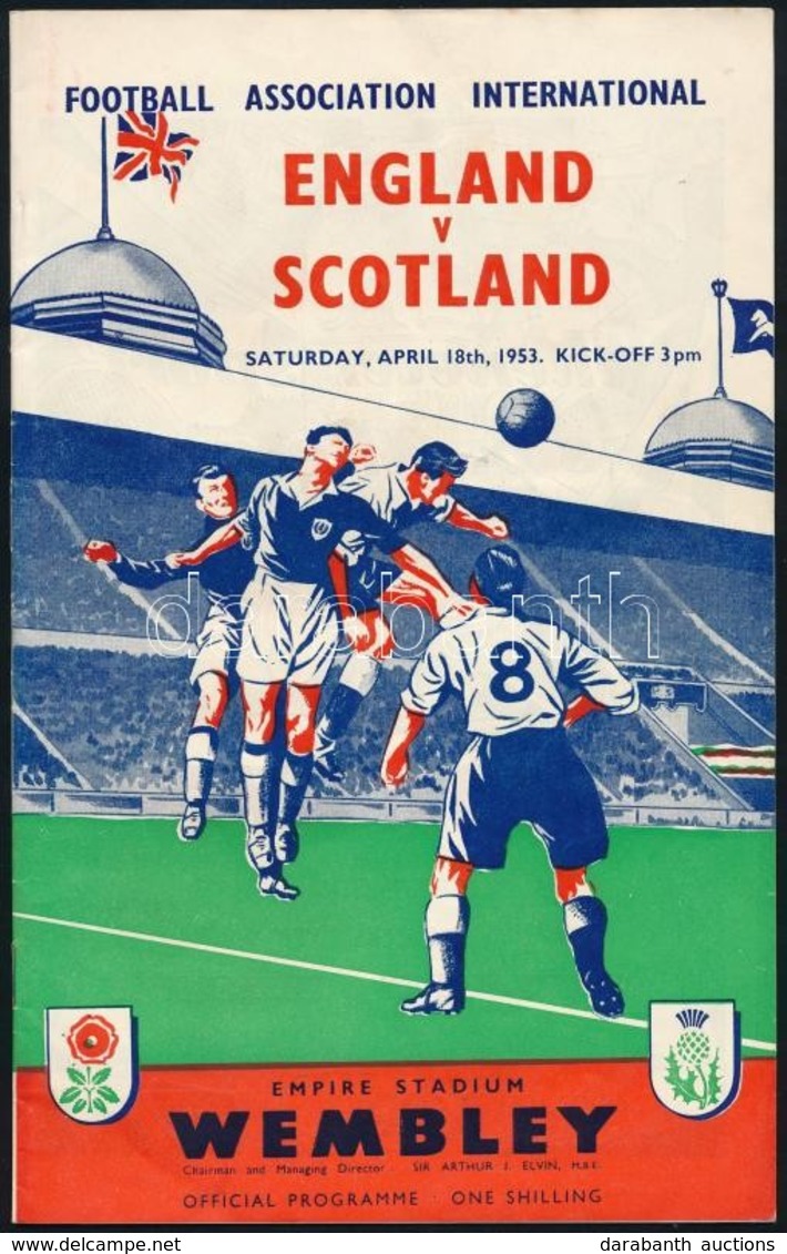 1953 Anglia-Skócia Labdarúgó Mérkőzés, Wembley Stadion, 1953. ápr. 18., Angol Nyelvű Programfüzet. - Sin Clasificación