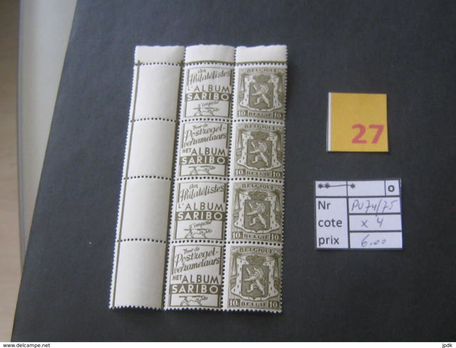 Timbres Anciens Vendus à 20% De La Valeur Catalogue COB:   PU74**  X4 - Other & Unclassified