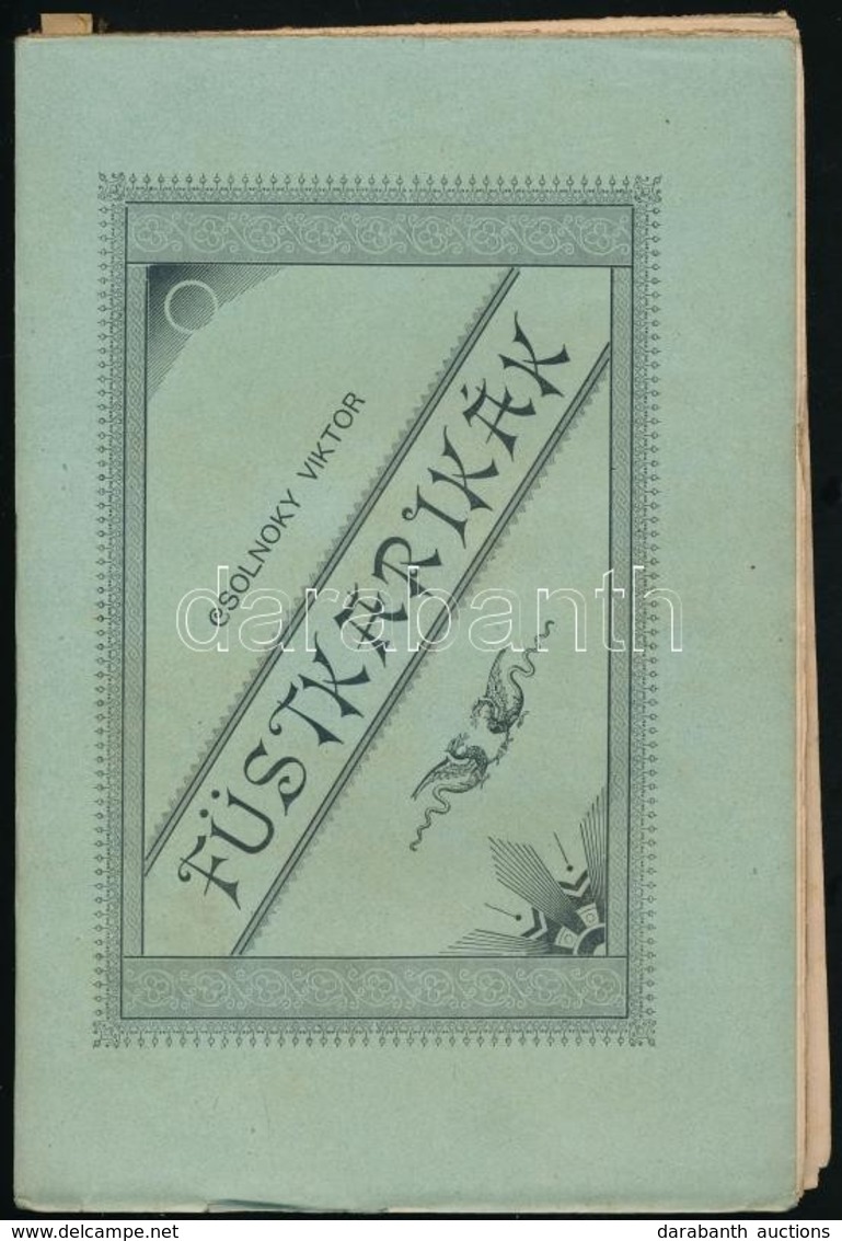 [Cholnoky Viktor] Csolnoky Viktor: Füstkarikák. Veszprém, 1895, Egyházmegyei Nyomda, 199 P. Első Kiadás. Kiadói Papírköt - Sin Clasificación