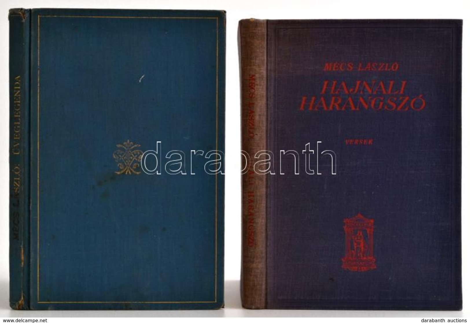 Mécs László 2 Műve: 
Hajnali Harangszó. Bp.,[1931], Athenaeum, 187 P. Kiadói Kopott Egészvászon-kötésben.
Üveglegenda. B - Sin Clasificación