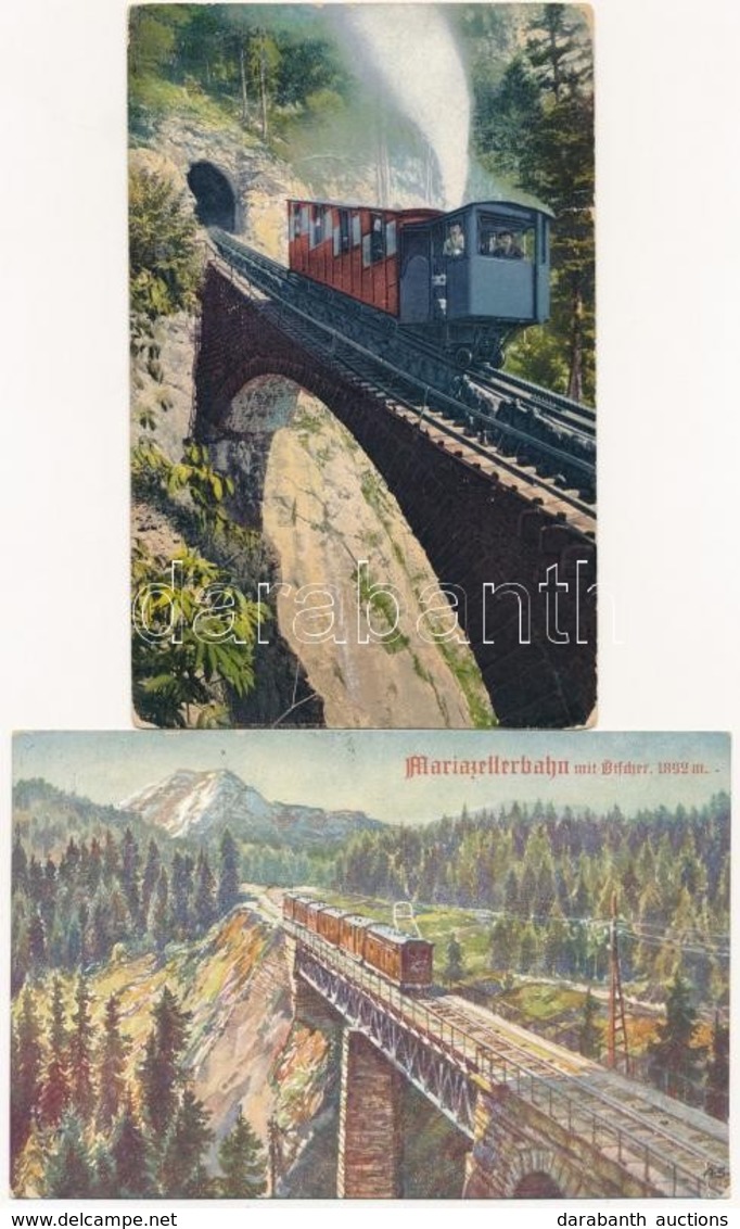 ** 2 Db RÉGI Külföldi Vasúti Képeslap / 2 Pre-1945 European Railway Postcards: Mariazellerbahn, Pilatusbahn - Sin Clasificación