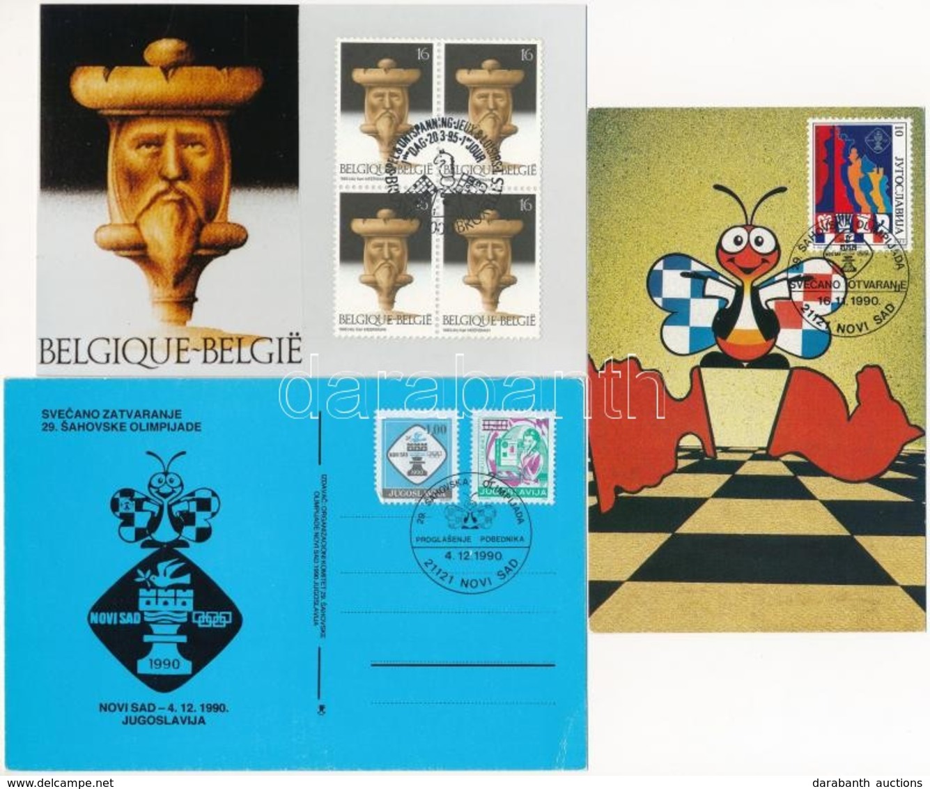 * 8 Db MODERN Motívum Képeslap: Sakk Alkalmi Bélyegzésekkel /  8 Modern Chess Motive Postcards With Sepcial Cancellation - Sin Clasificación