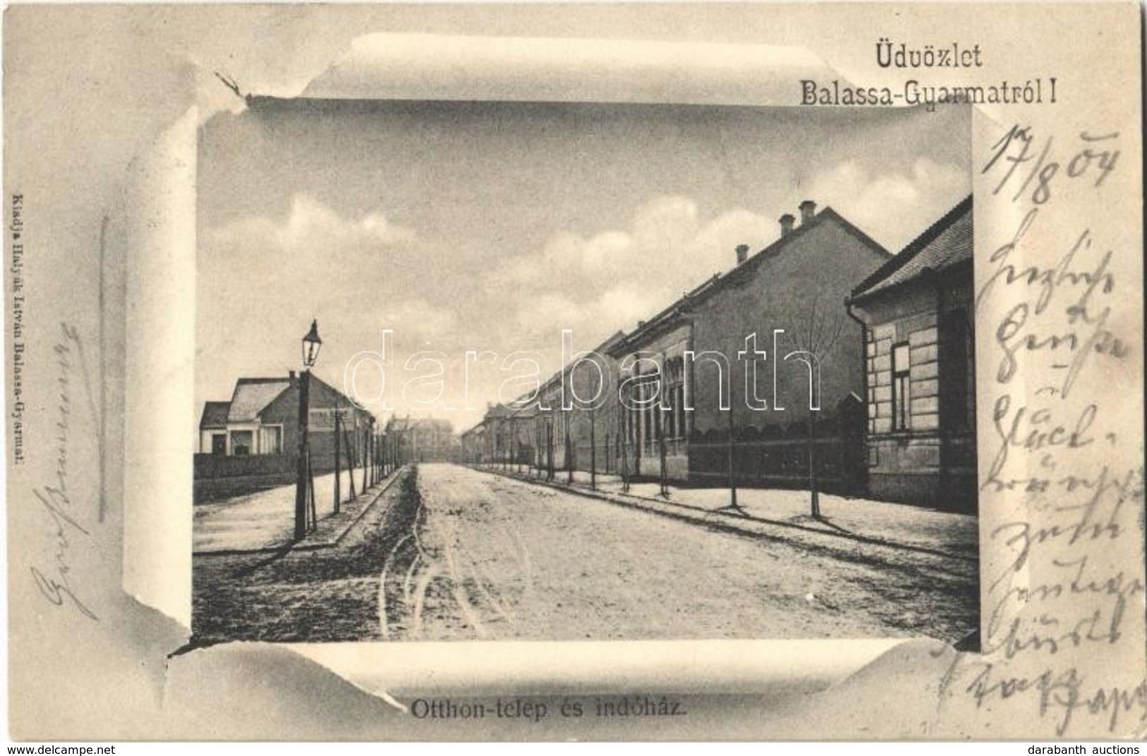 T2 1904 Balassagyarmat, Otthontelep és Indóház, Vasútállomás Télen. Halyák István Kiadása - Sin Clasificación