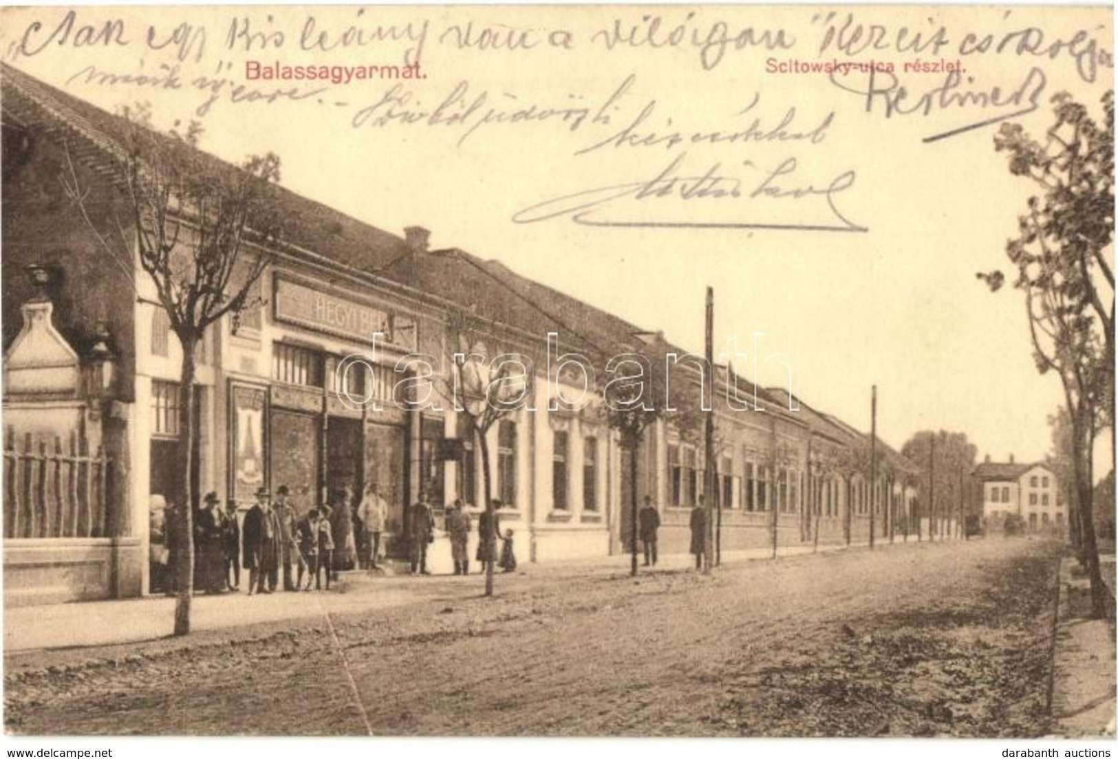 T2 1915 Balassagyarmat, Scitowsky Utca, Hegyi Béla üzlete. Kiadja Székely Samu 1786. - Sin Clasificación