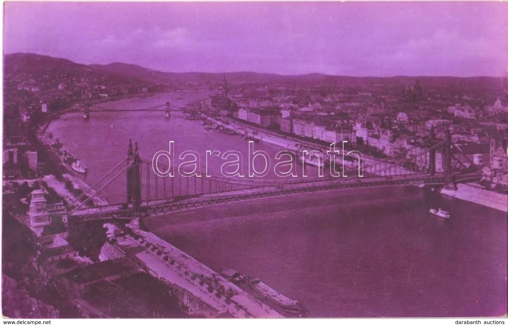 T1/T2 1930 Budapest, Dunai Látkép Az Erzsébet Híddal - Sin Clasificación