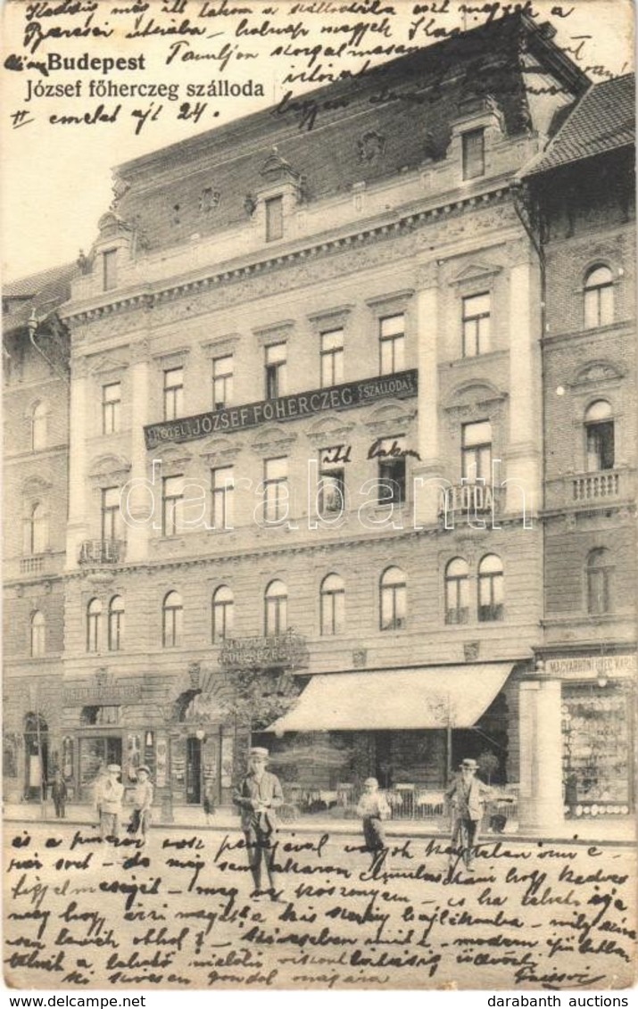 T2/T3 1906 Budapest VIII. József Főherceg Szálló, Kávéház és étterem, Magyarhoni Üveg, Fűszer, Bor és Csemege. Baross Té - Sin Clasificación