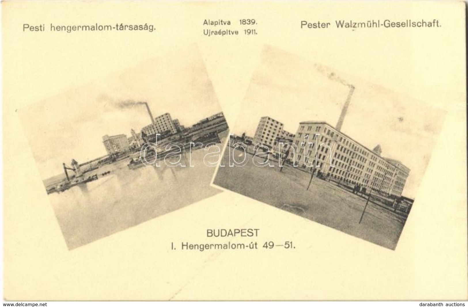 ** T1/T2 Budapest XI. Hengermalom út, Pesti Hengermalom-társaság. Klösz György és Fia Kiadása - Sin Clasificación