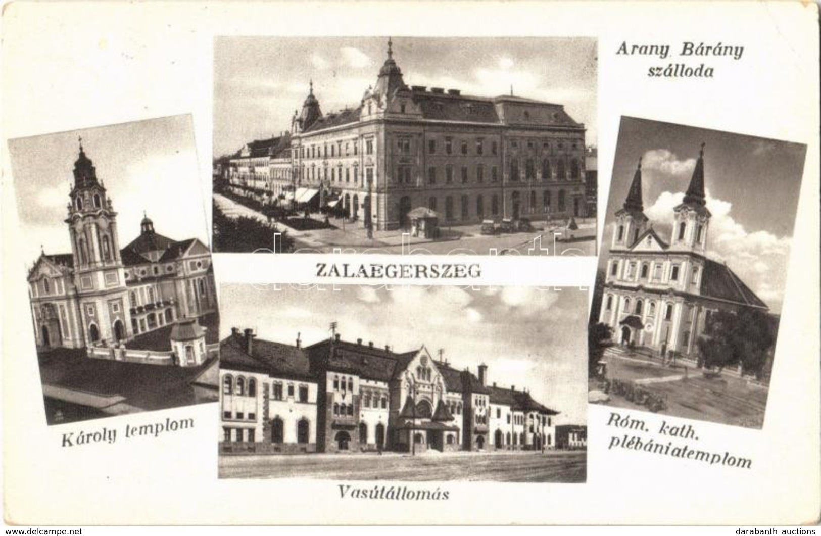 T2/T3 1938 Zalaegerszeg, Arany Bárány Szálloda, Károly Templom, Római Katolikus Plébánia, Vasútállomás (EK) - Sin Clasificación