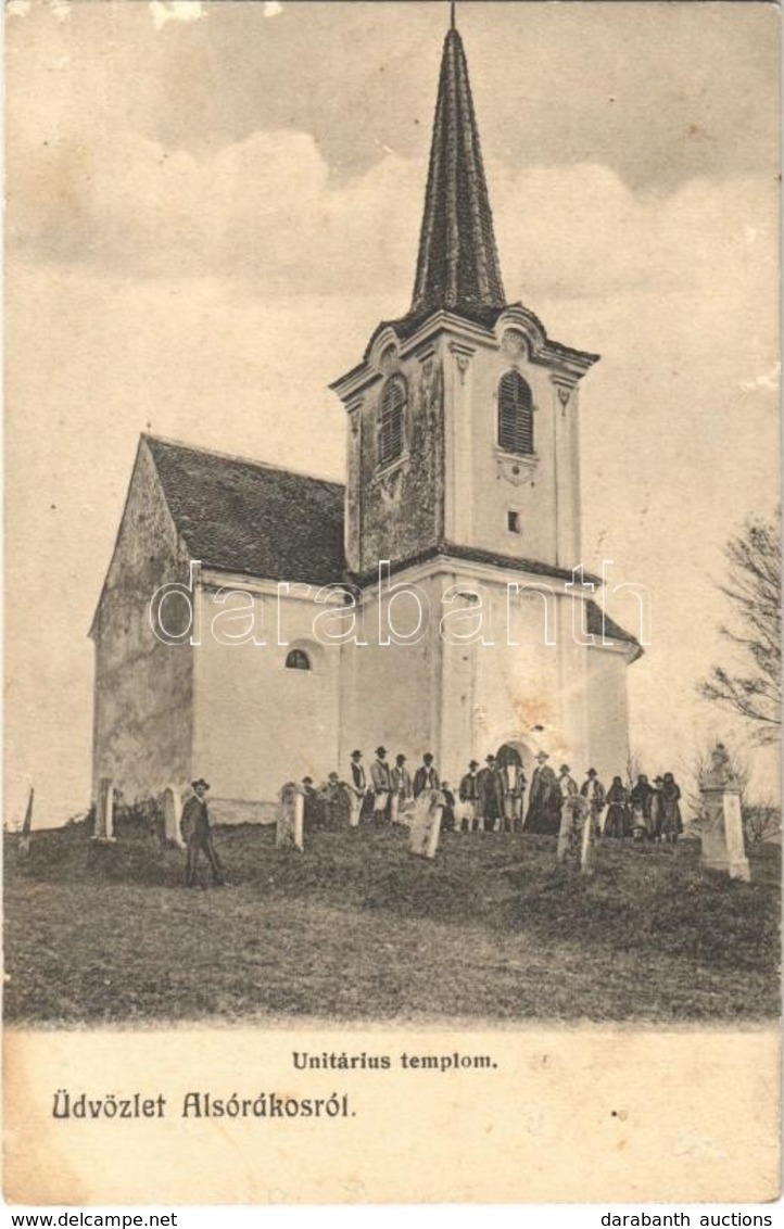 ** T4 Alsórákos, Ratsch, Racos; Unitárius Templom. Ferencz és Társa Utóda, Dunky Elek Műterméből / Unitarian Church (lyu - Sin Clasificación