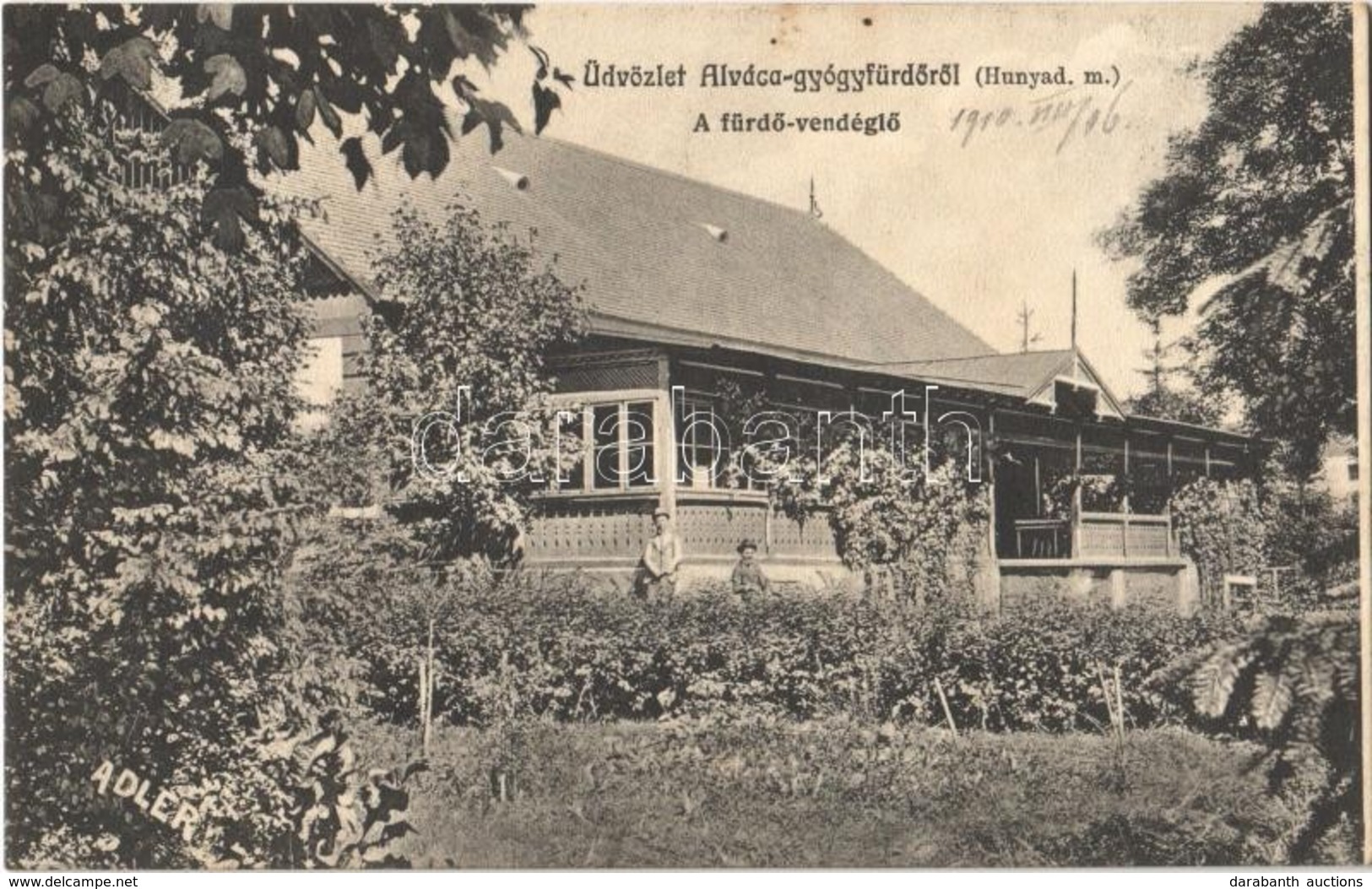 T2 1910 Alváca, Vata De Jos;  Fürdő Vendéglő. Adler Fényirda 2630. / Spa Restaurant - Sin Clasificación