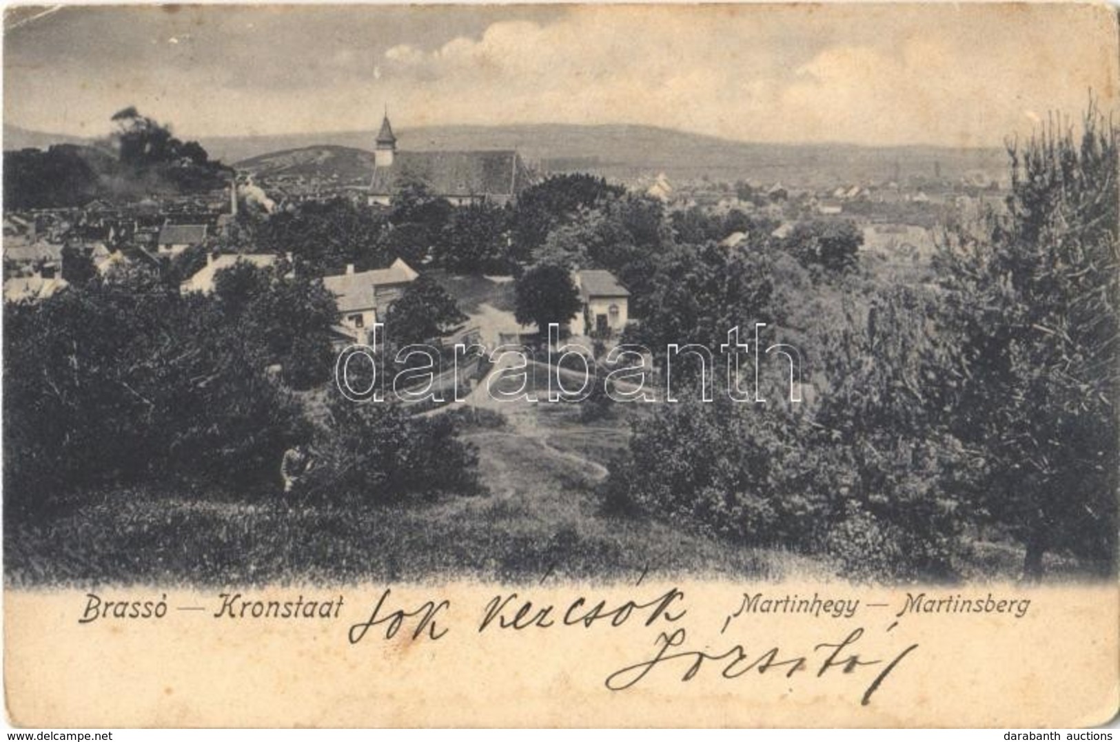 T3 1912 Brassó, Kronstadt, Brasov; Martinsberg / Fellegvár-hegy, Mártonhegyi Szász Evangélikus Templom / View With Luthe - Sin Clasificación