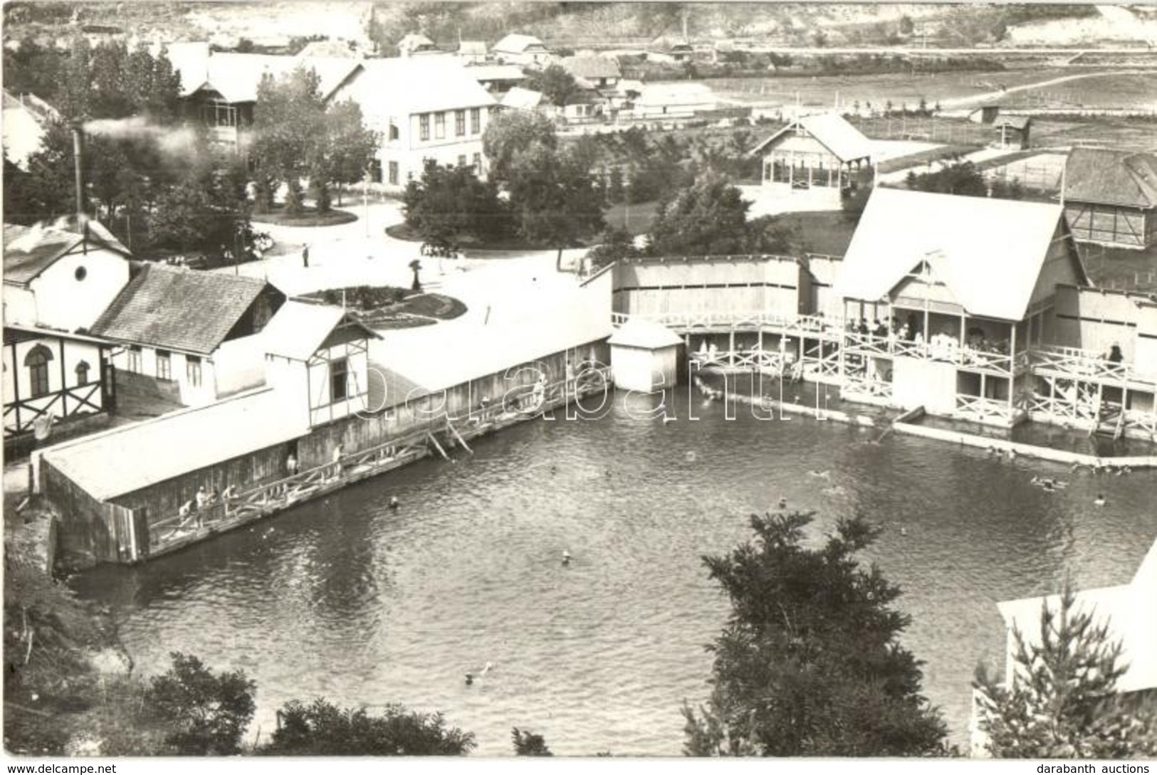 * T1/T2 1941 Kolozsfürdő, Baile Cojocna; Sósfürdő, Medence és Kabinok / Spa, Swimming Pool With Bathing Cabins. Photo - Sin Clasificación