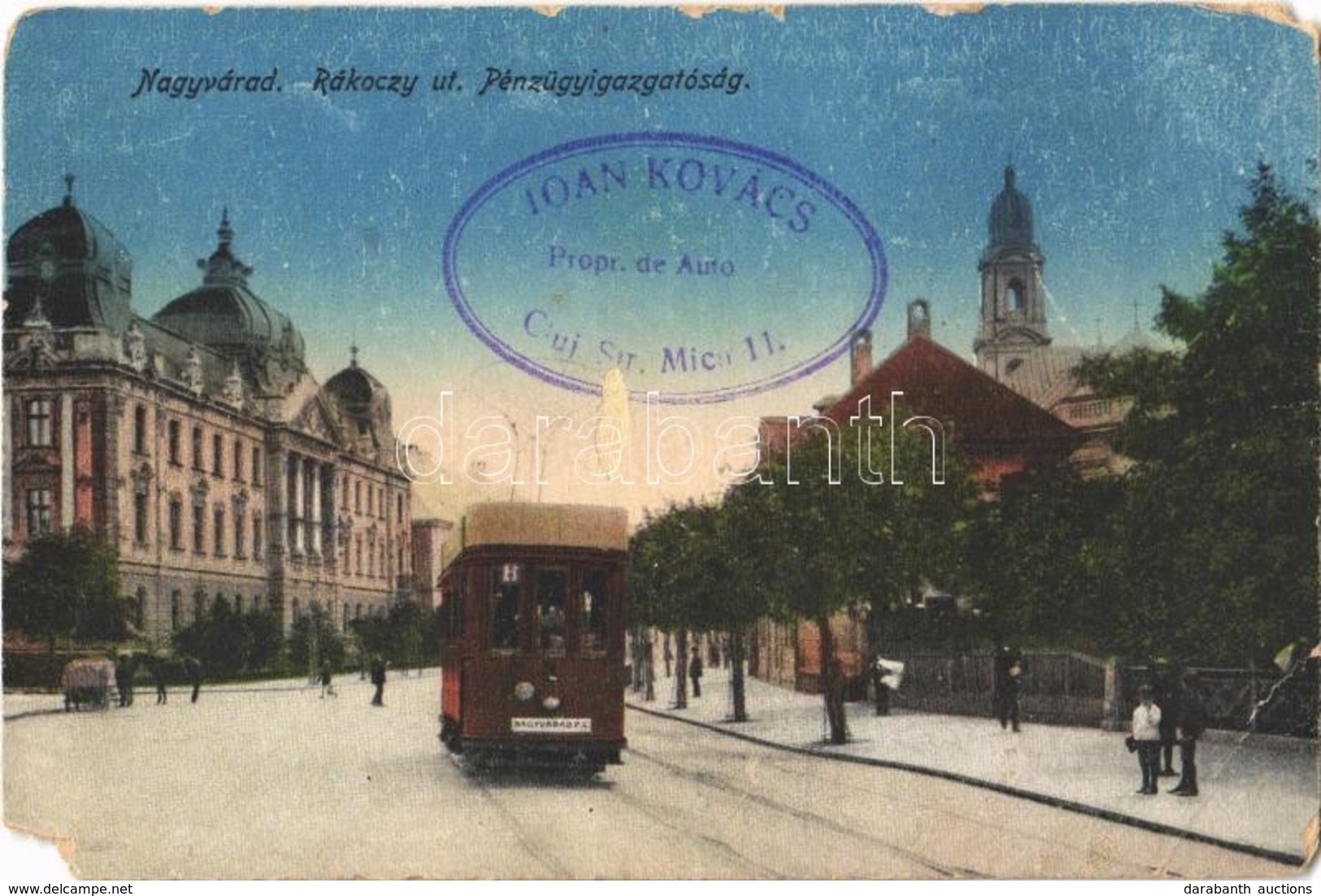 * T4 Nagyvárad, Oradea; Rákóczi út, Pénzügyigazgatóság, Villamos / Street View, Palace Of Finance, Tram (EM) - Sin Clasificación