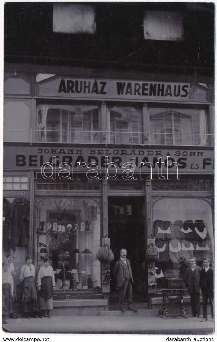 * T2 Oravicabánya, Oravita; Belgrader János és Fia üzlete és Kirakata / Johann Belgrader & Sohn / Shop Front With Owner. - Sin Clasificación