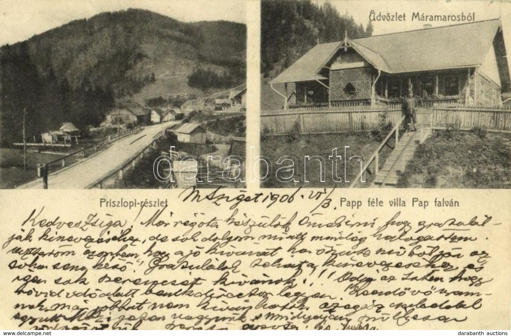 T2/T3 1906 Papfalva, Popesti (Máramaros); Priszlop Hegység, Magyarország és Bukovina Közötti Határ, Fűrésztelep, Papp-fé - Sin Clasificación