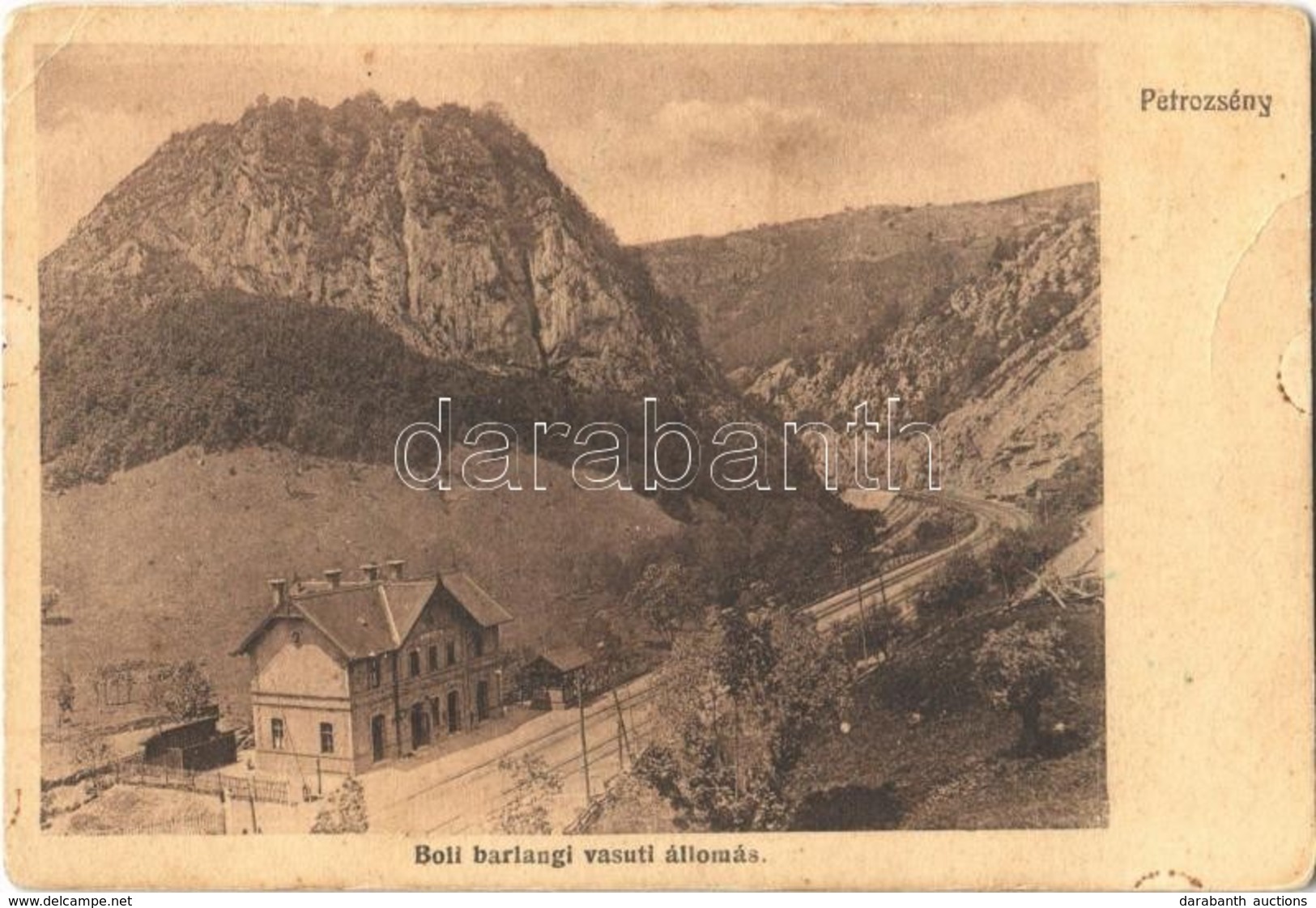 * T2/T3 Petrozsény, Petrosani; Boli Barlang Vasútállomás. Herz Henrik Kiadása 1909 / Pestera Bolii Railway Station (EK) - Sin Clasificación