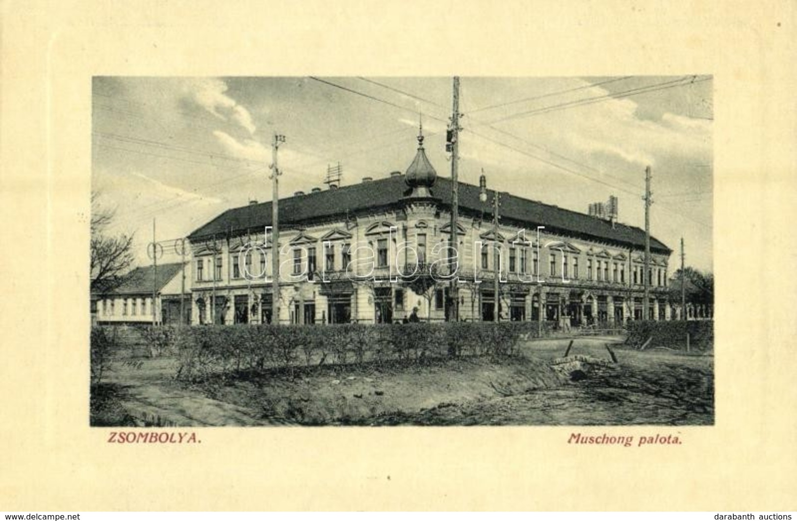 T2 1910 Zsombolya, Hatzfeld, Jimbolia; Muschong Palota, Kereskedelmi és Iparbank, Funk György üzlete. W.L. Bp. 6645. / P - Sin Clasificación