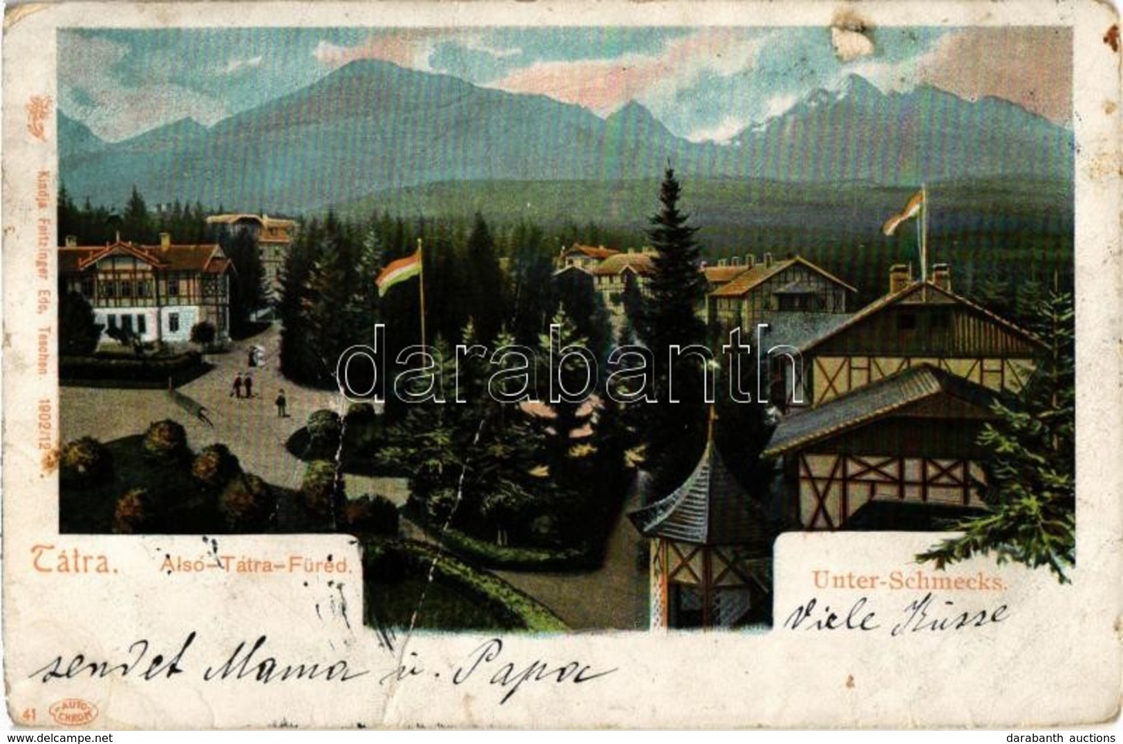 * T3 1905 Alsótátrafüred, Tátrafüred, Unter-Schmecks, Dolny Smokovec (Tátra, Magas Tátra, Vysoké Tatry); Nyaralók, Száll - Otros & Sin Clasificación