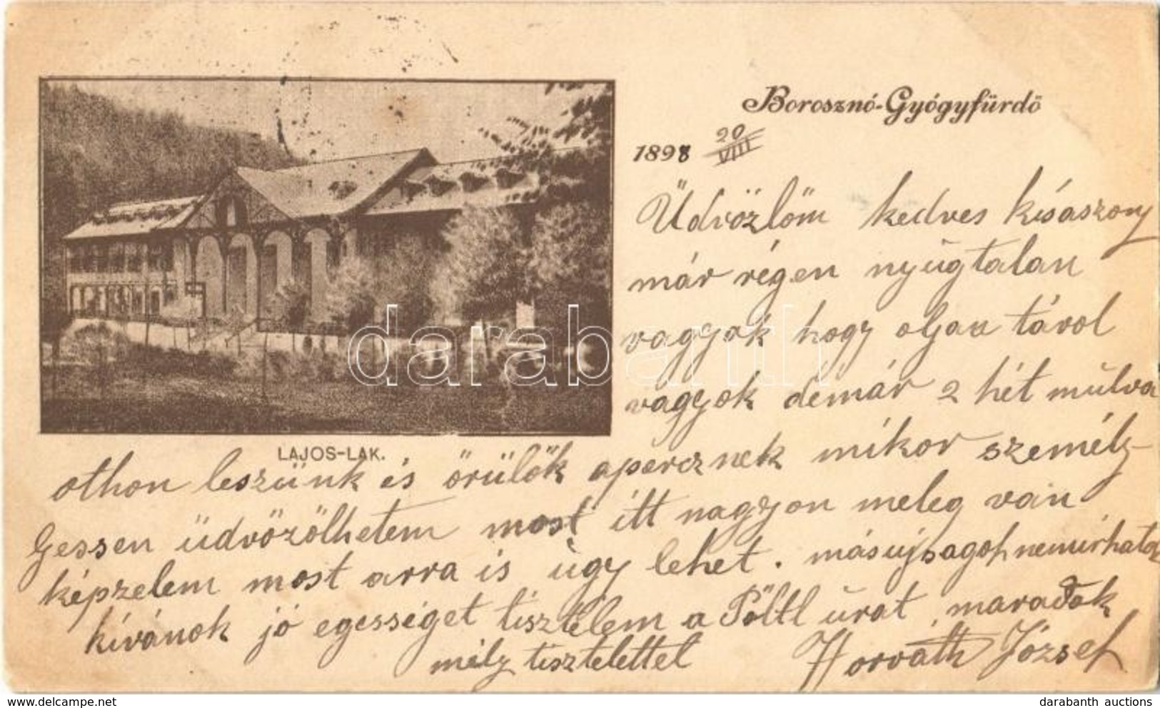 T2/T3 1898 Borosznó-gyógyfürdő, Brusno-kúpele (Borosznó, Brusznó, Brusno); Lajos Lak / Villa (EK) - Otros & Sin Clasificación