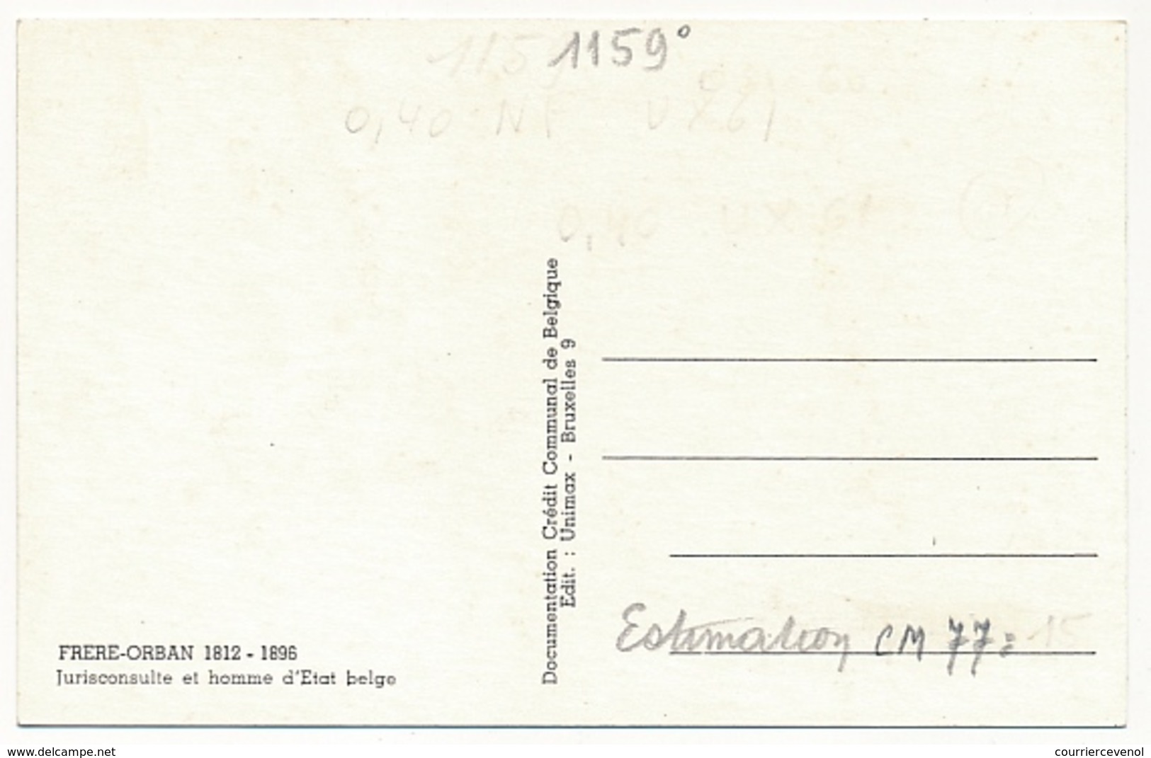 BELGIQUE => Carte Maximum - Frère Orban - 1960 - 1951-1960