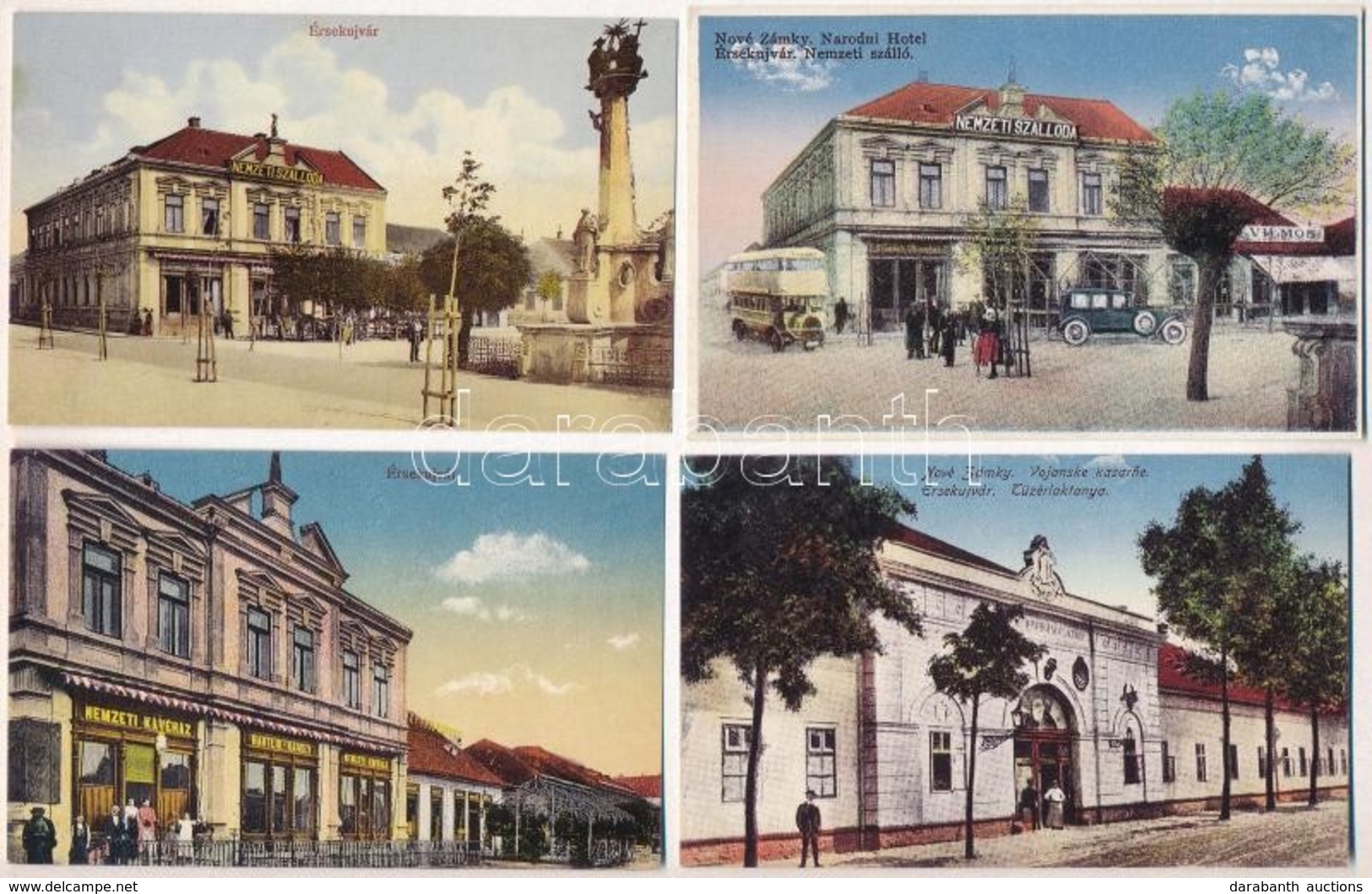 ** Érsekújvár, Nové Zámky; - 4 Db Modern Reprint Képeslap / 4 Modern Reprint Postcards - Otros & Sin Clasificación