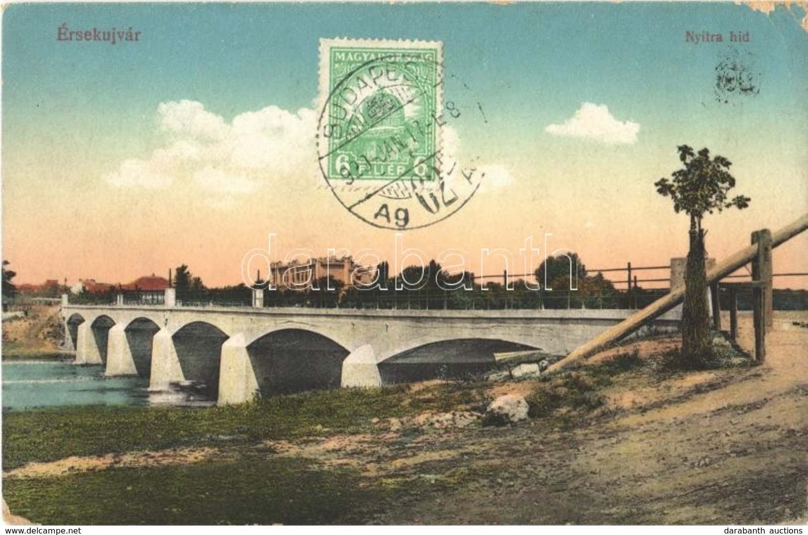 T2/T3 1920 Érsekújvár, Nové Zámky; Nyitra Híd. 12. Sz. 1915. Vasúti Levelezőlapárusítás / Nitra Bridge. TCV Card (EK) - Otros & Sin Clasificación