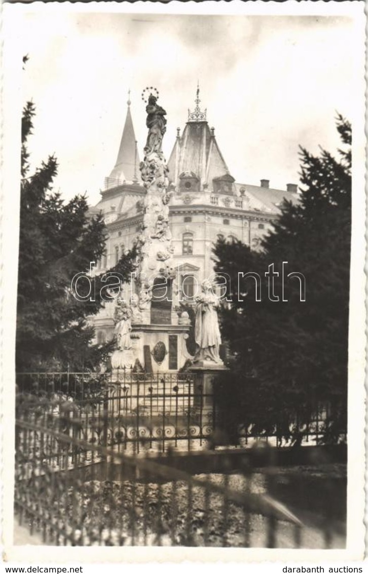 * T2 Kassa, Kosice; Szentháromság Szobor /  Sv. Trojica / Trinity Statue + '1938 Kassa Visszatért' So. Stpl - Otros & Sin Clasificación