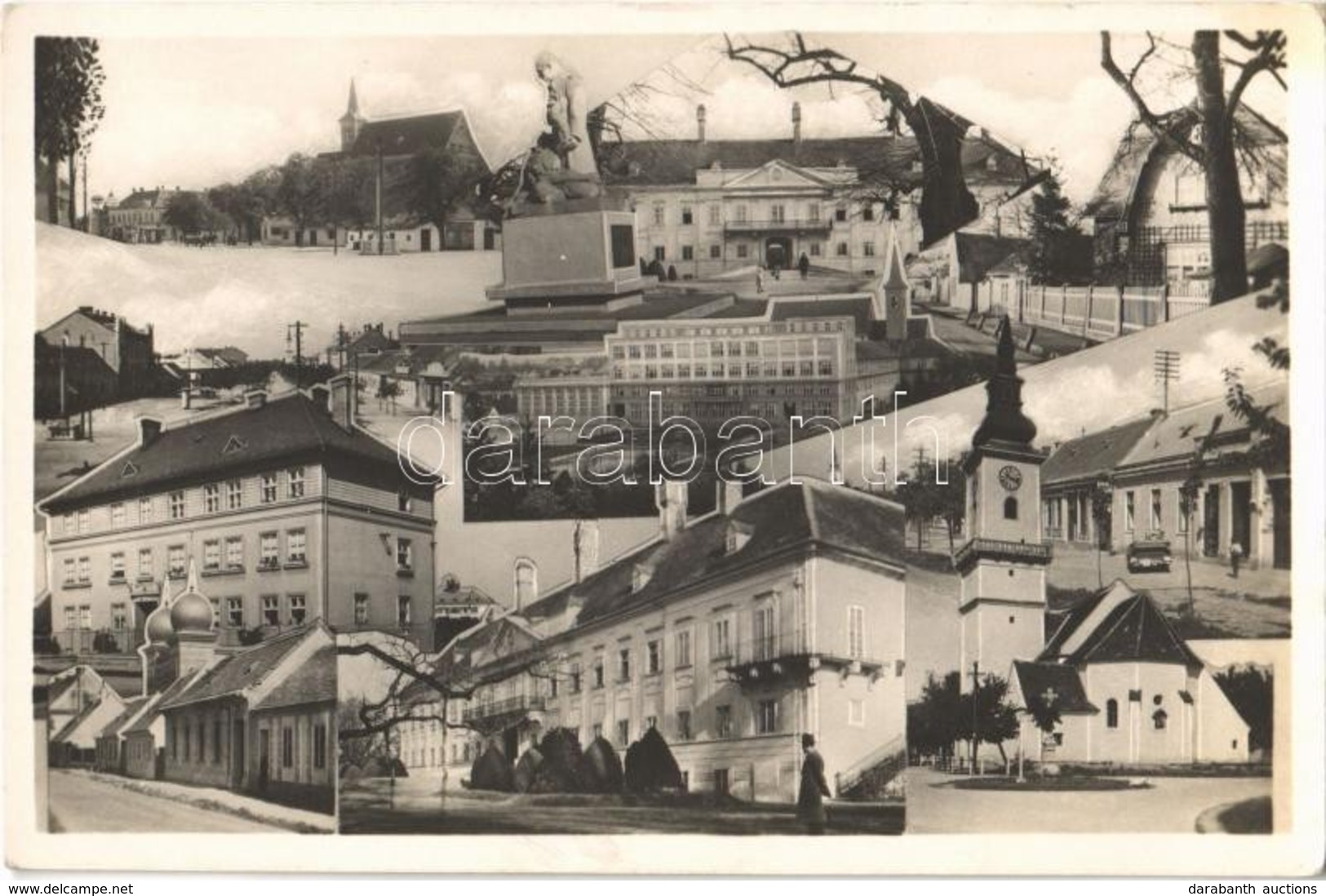 * T2 Malacka, Malaczka, Malacky; Mozaiklap Zsinagógával / Multi-view Postcard With Synagogue - Otros & Sin Clasificación