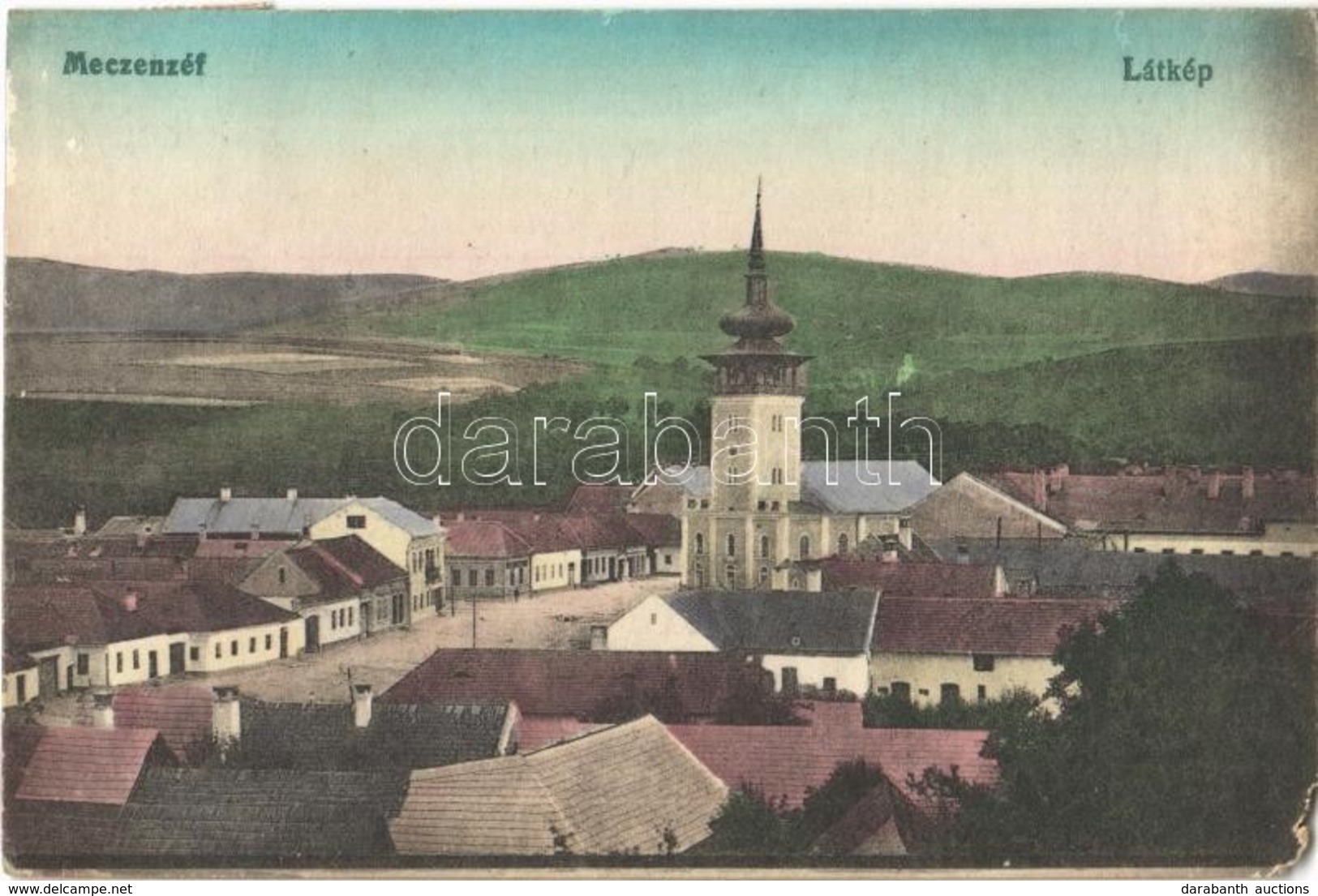 T4 Mecenzéf, Metzenzéf, Metzenseifen, Medzev; Látkép, Templom / General View, Church (EM) - Otros & Sin Clasificación