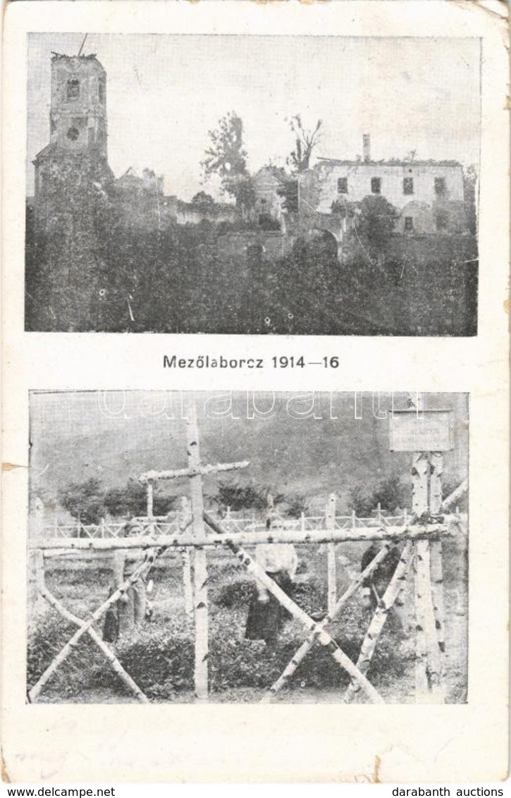 * T3/T4 1914-16 Mezőlaborc, Medzilaborce; Az Oroszdúlta Zemplén, Monostor Templom Romjai, Névtelen Hősök Sírja / WWI Rui - Otros & Sin Clasificación