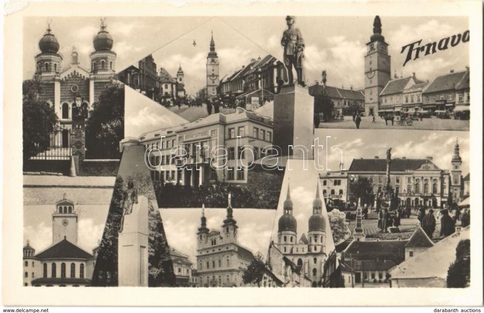 ** T2 Nagyszombat, Tyrnau, Trnava; Mozaiklap Zsinagógával / Multi-view Postcard With Synagogue - Otros & Sin Clasificación