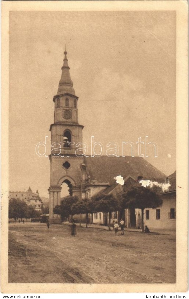 T2/T3 1933 Zólyom, Zvolen; Evang. Kostol / Evangélikus Templom / Lutheran Church (ragasztónyom / Glue Marks) - Otros & Sin Clasificación