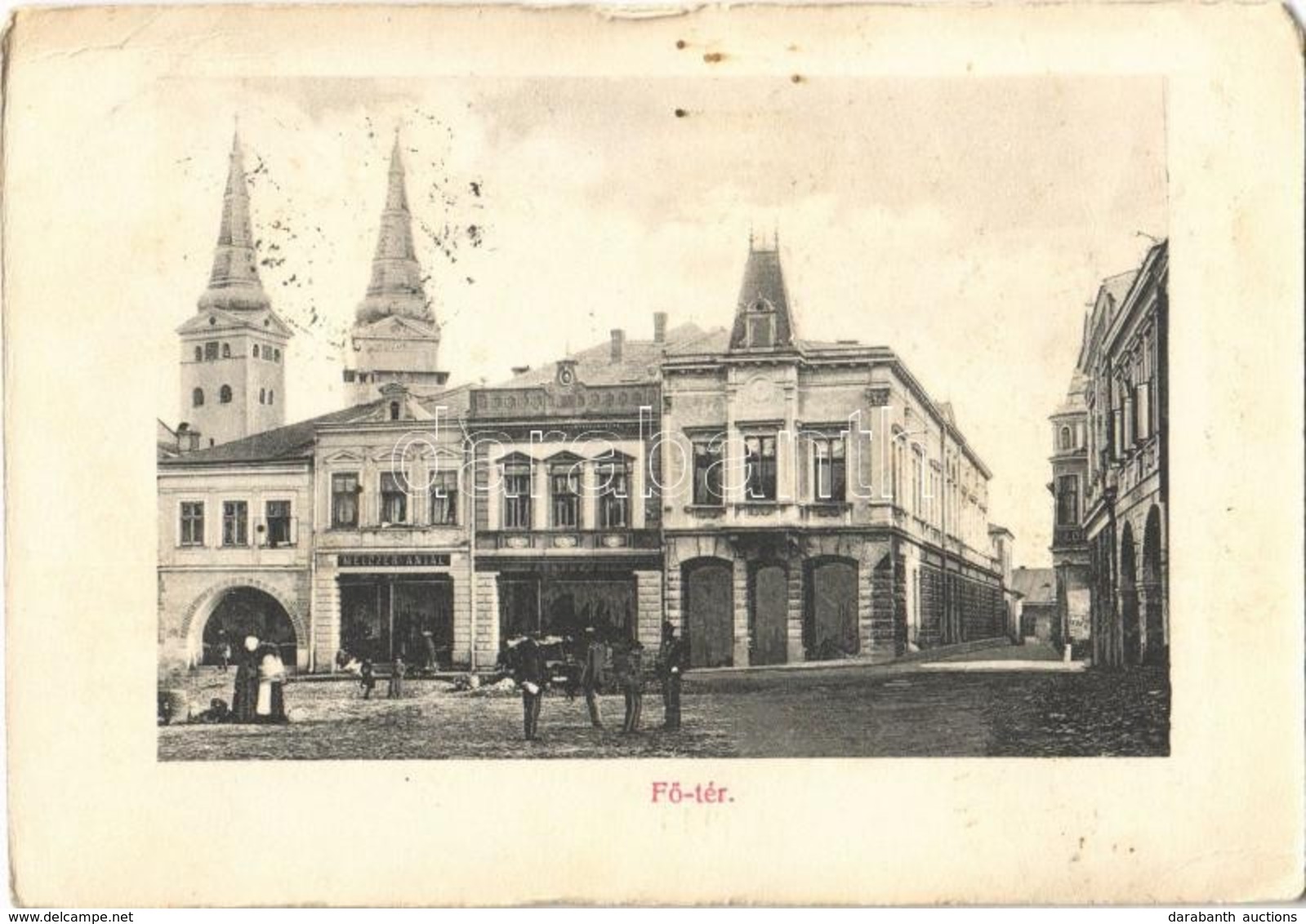 T3 1907 Zsolna, Sillein, Zilina; Fő Tér, Melczer Antal, Spanyol Gábor üzlete. Biel L. Kiadása / Main Square, Shops (EB) - Otros & Sin Clasificación