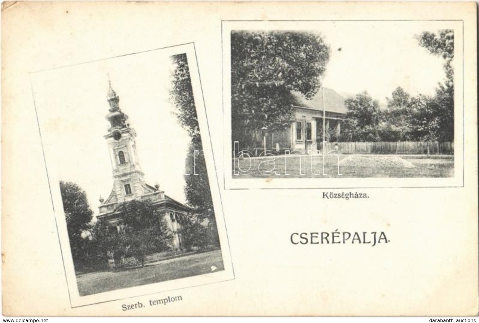 T2/T3 1915 Cserépalja, Crepaja; Szerb Ortodox Templom, Községháza / Serbian Orthodox Church, Town Hall  (EK) - Sin Clasificación