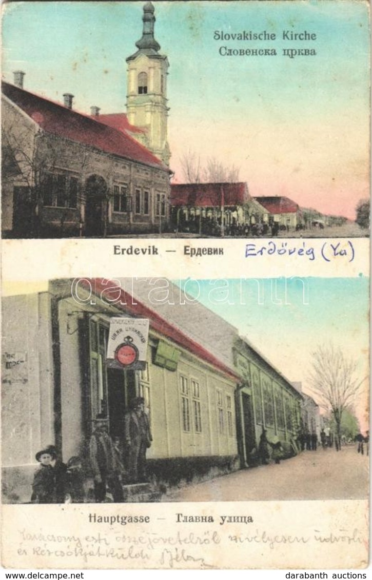 * T2/T3 Erdővég, Erdewik, Erdevik; Slovakische Kirche, Hauptgasse / Szlovák Templom, Fő Utca, üzlet / Slovak Church, Mai - Sin Clasificación