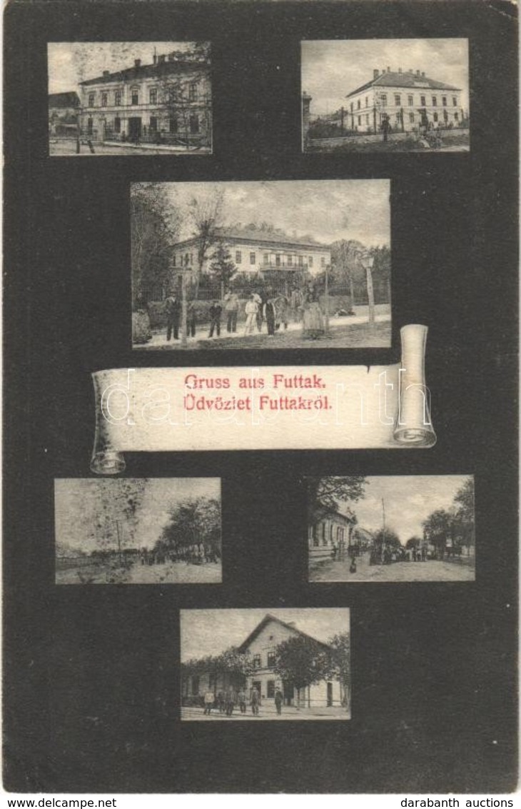 T2/T3 1907 Futak, Futtak, Futog; Rudolfinum Zárda Iskola, Marianum Kórház, Hadik Kastély, Vásár Tér, Újfutaki Fő Utca, V - Sin Clasificación