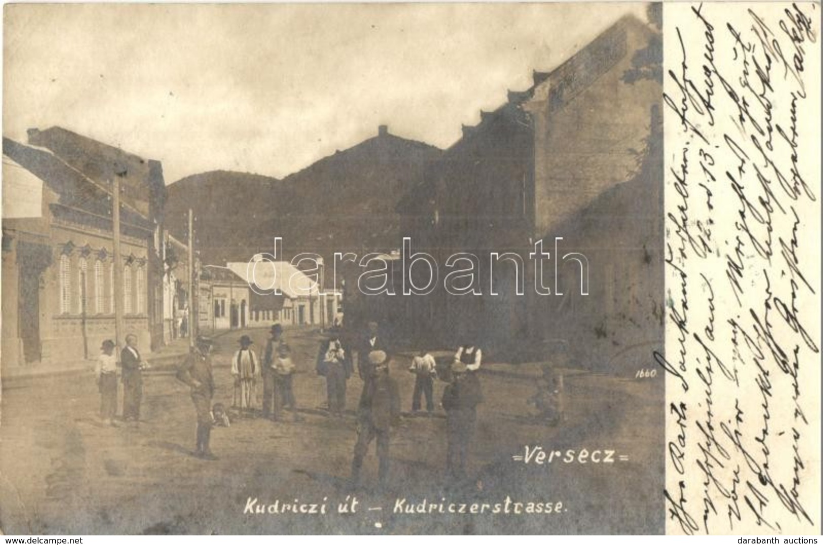 * T2/T3 1904 Versec, Vrsac; Kudriczi út / Kudriczerstrasse / Street View. Photo (fl) - Sin Clasificación