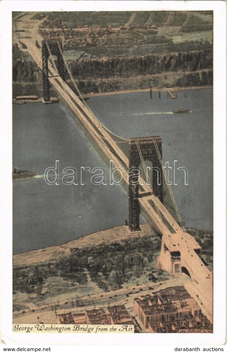 T2/T3 1937 New York City, George Washington Bridge From The Air, Aerial View  (EK) - Otros & Sin Clasificación