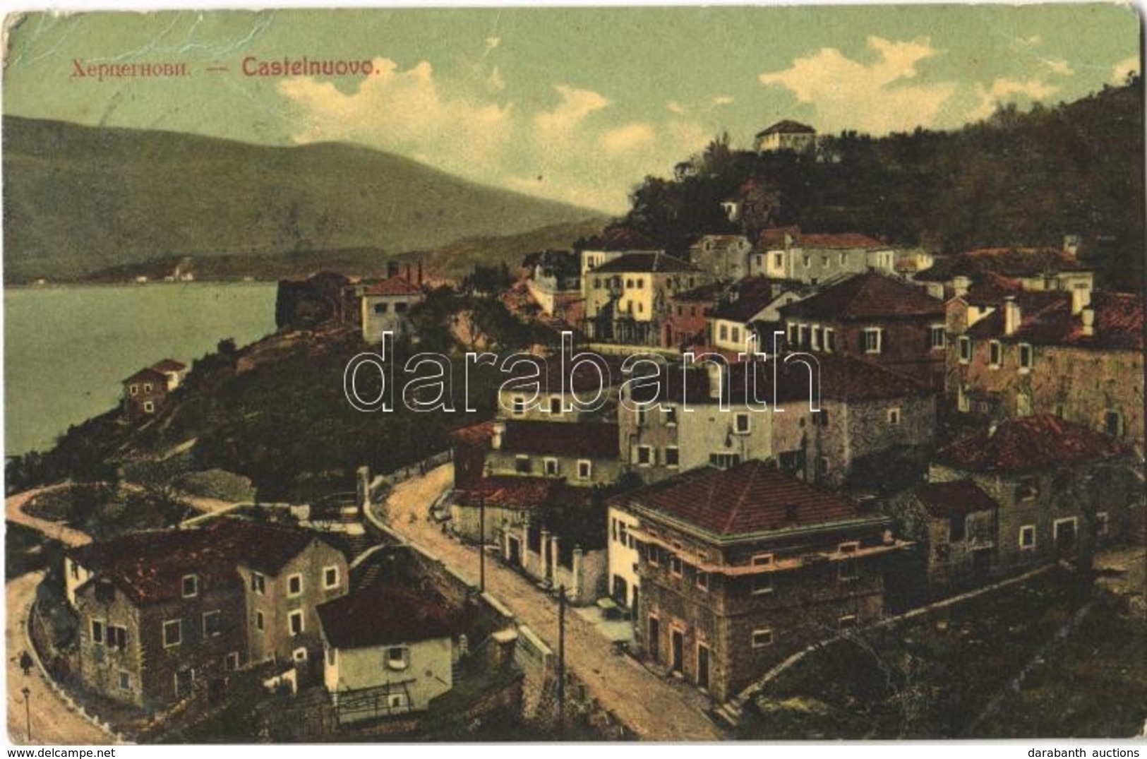 T2/T3 1912 Herceg Novi, Castelnuovo; (crease) - Other & Unclassified