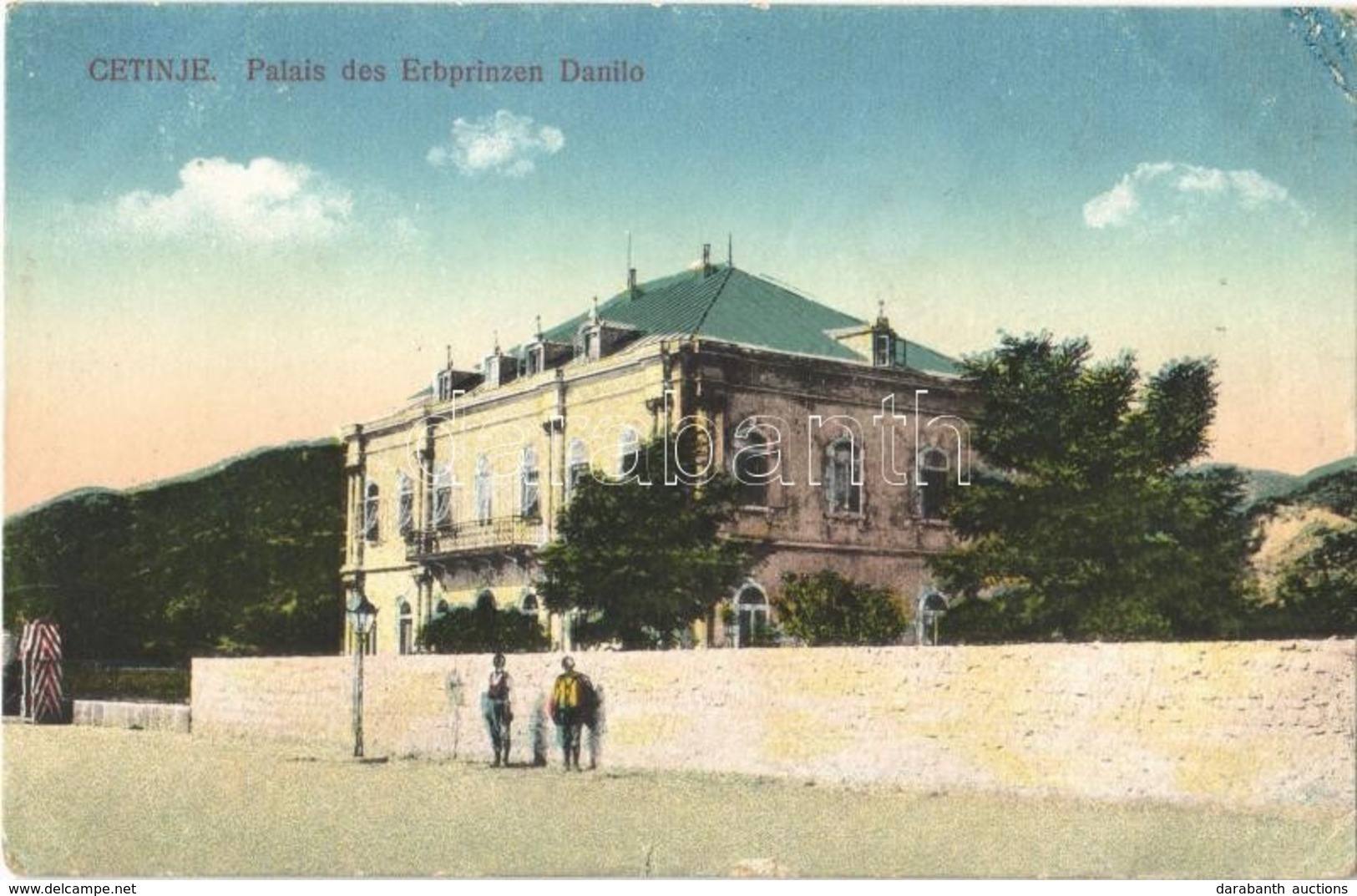 T2/T3 1916 Cetinje, Cettigne; Palais Des Erbprinzen Danilo / Palace, Castle + 'K.u.K. Kommando Des Thurmfort Gorazda' (E - Otros & Sin Clasificación