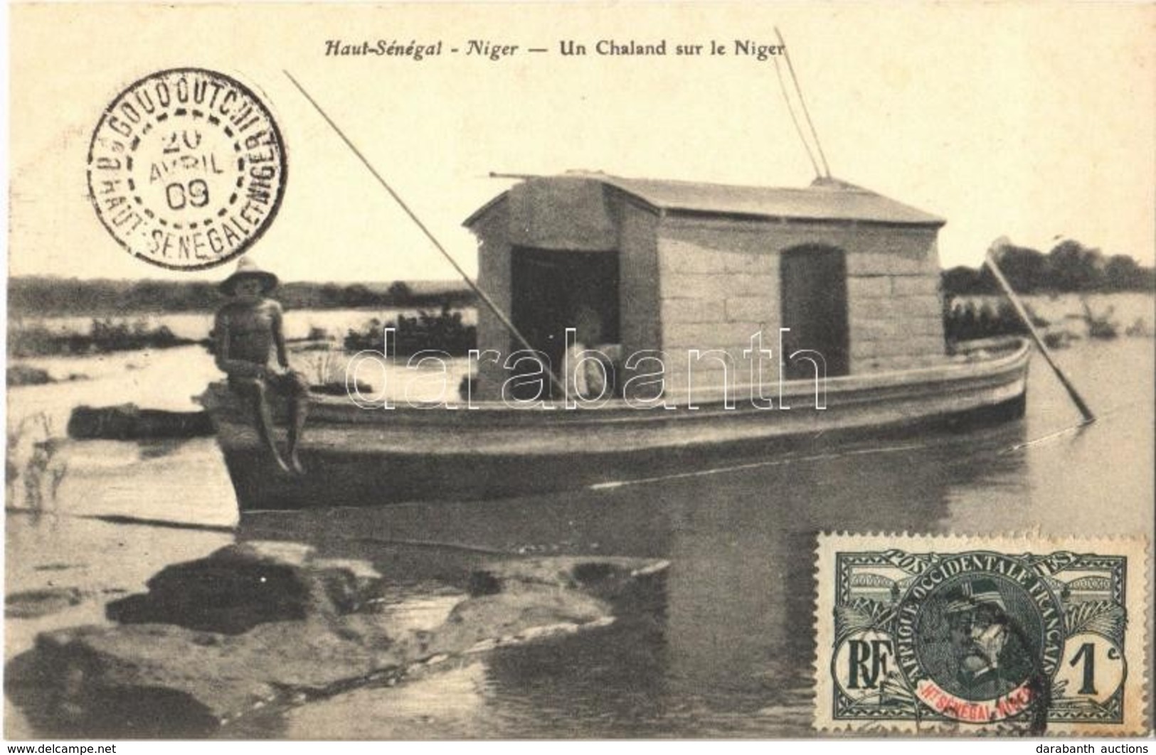 * T1 Haut-Sénégal; Un Chaland Sur Le Niger / A Barge On Niger - Otros & Sin Clasificación