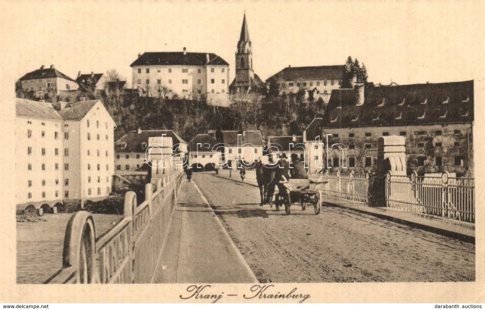 T2 Kranj, Krainburg; Street View With Horse Carriage + Militärpflege K.u.K. Reservespital Zavidovic - Otros & Sin Clasificación